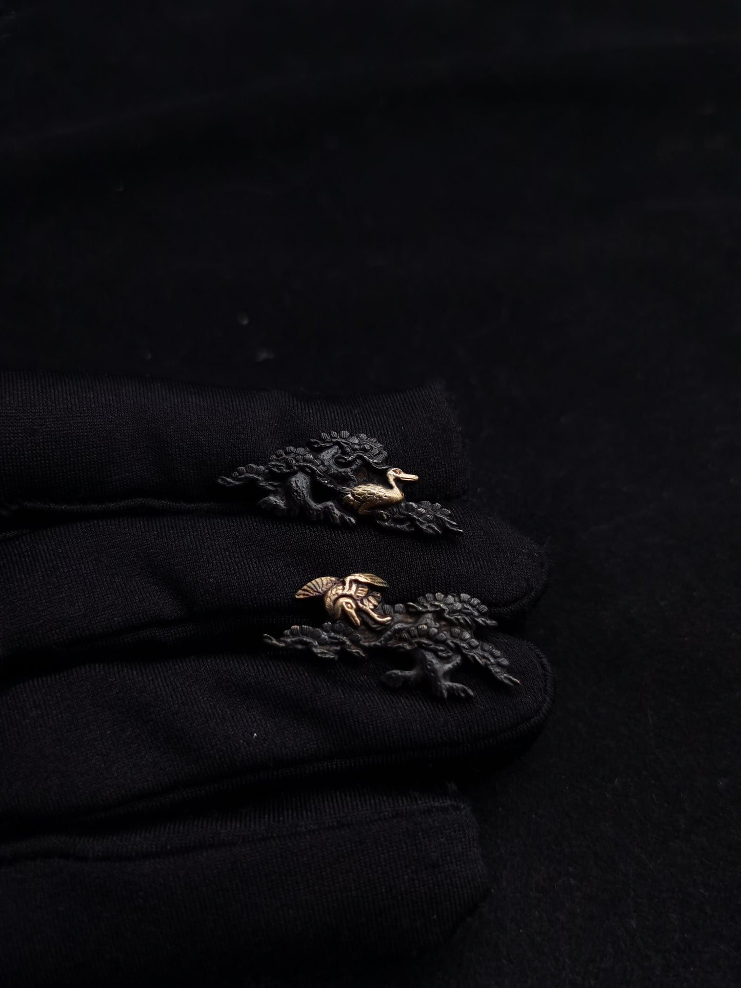 Japanese Type Pine Crane Pattern Menuki for Katana wakziashi Tanto Y064
