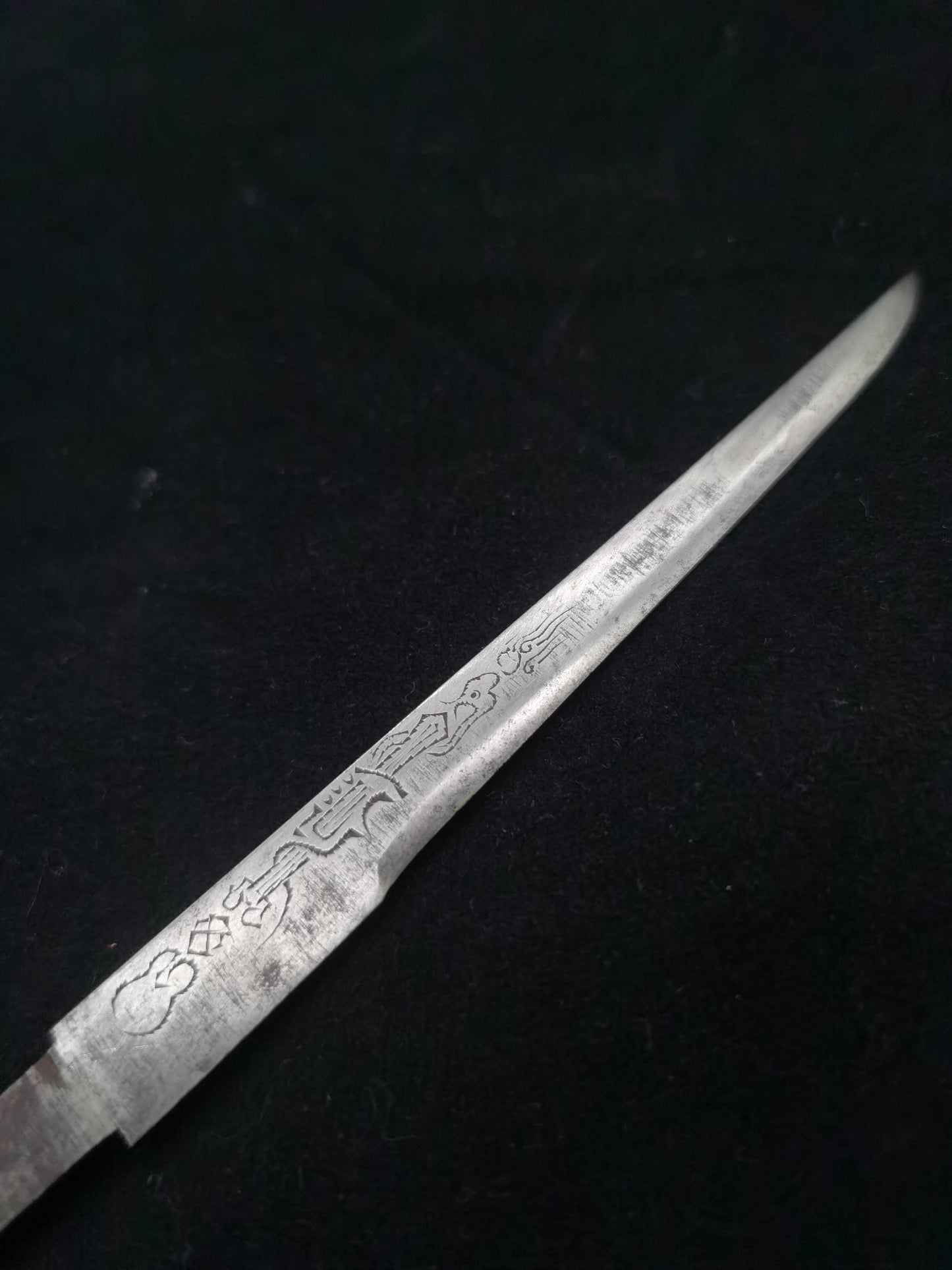 Japanese Kenmaki Ryū Carving Kagatana for Wakziashi Edo Period Antique K016