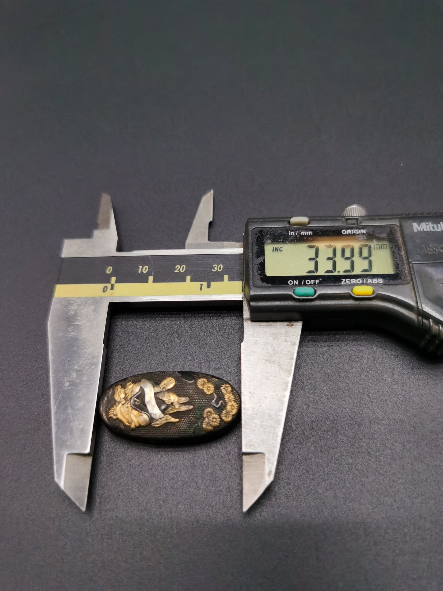 Japanese Crane Turtle Immortal Fuchi & Kashira for Katana and Wakziashi Edo Period B075