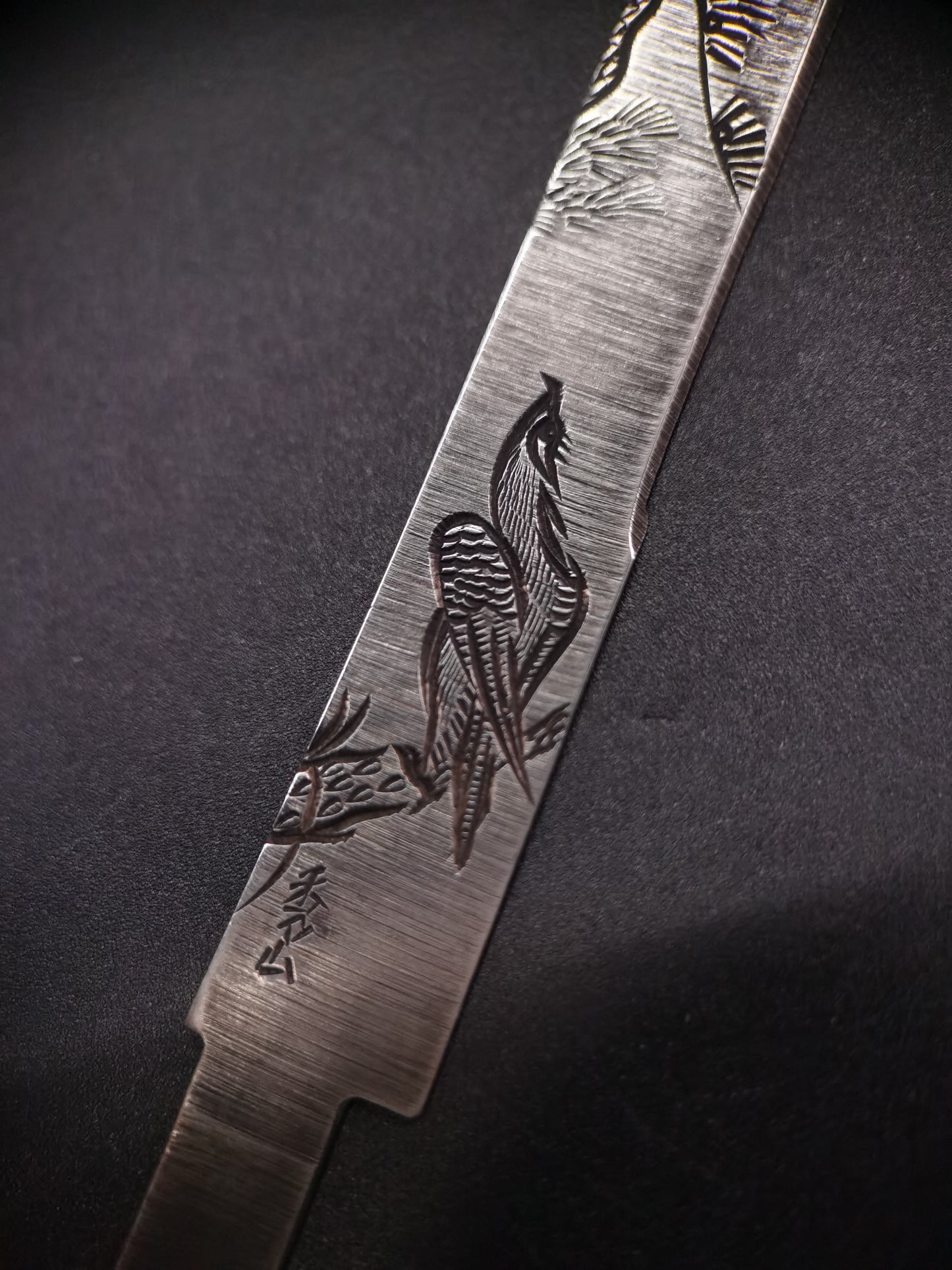 Japanese Pine and Eagle Motif Kagatana for Wakziashi Edo Period Antique K039