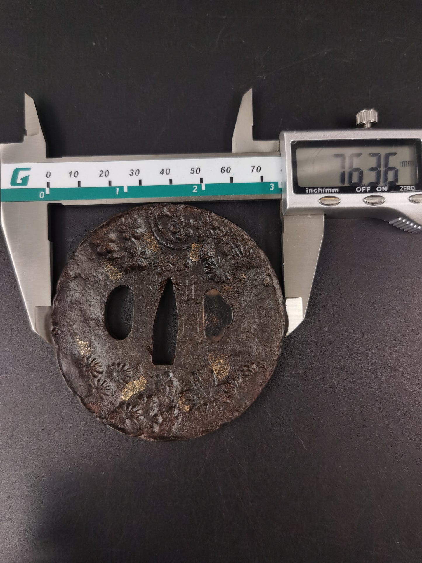 Japanese Antique Flower Tsuba for Katana and Wakziashi Edo Period A268