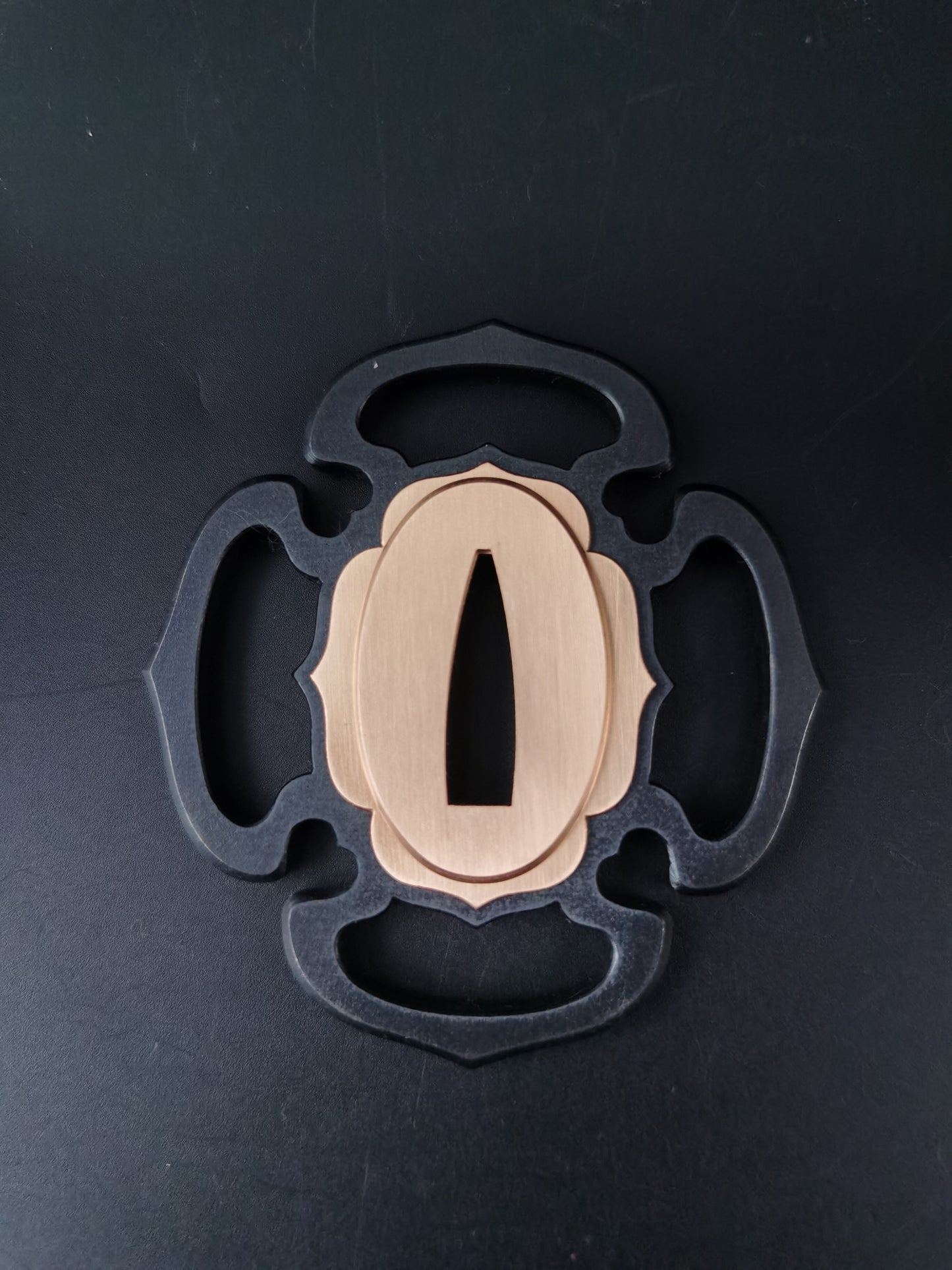 Japanese Aoi-gata Sukashi Tsuba for Tachi and Hand-Tachi, X020