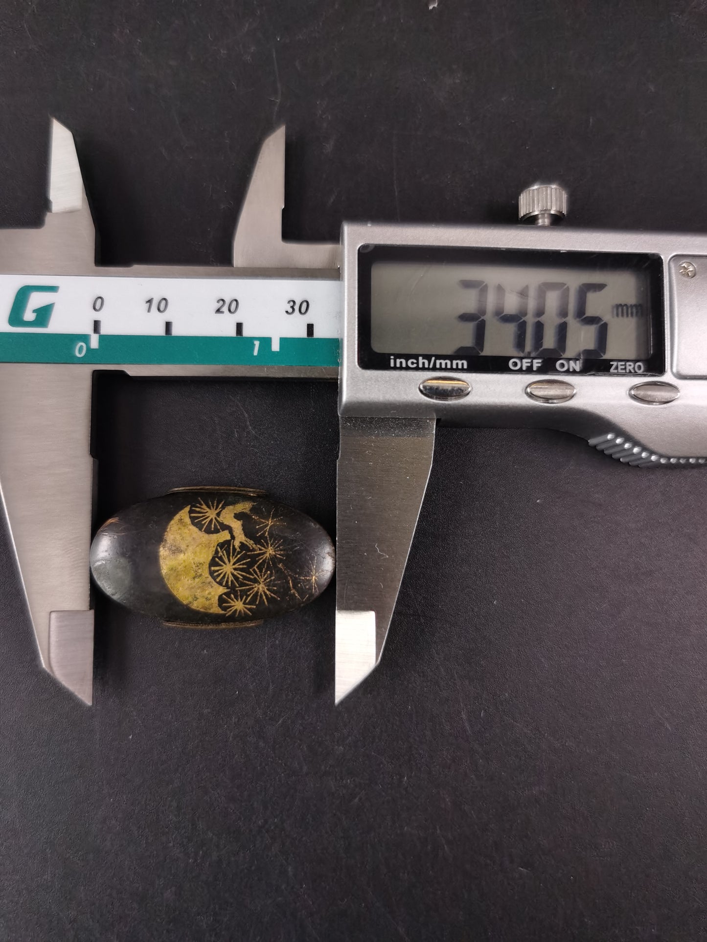 Japanese Pine and Moon Fuchi & Kashira for Katana Edo Period Antique B168