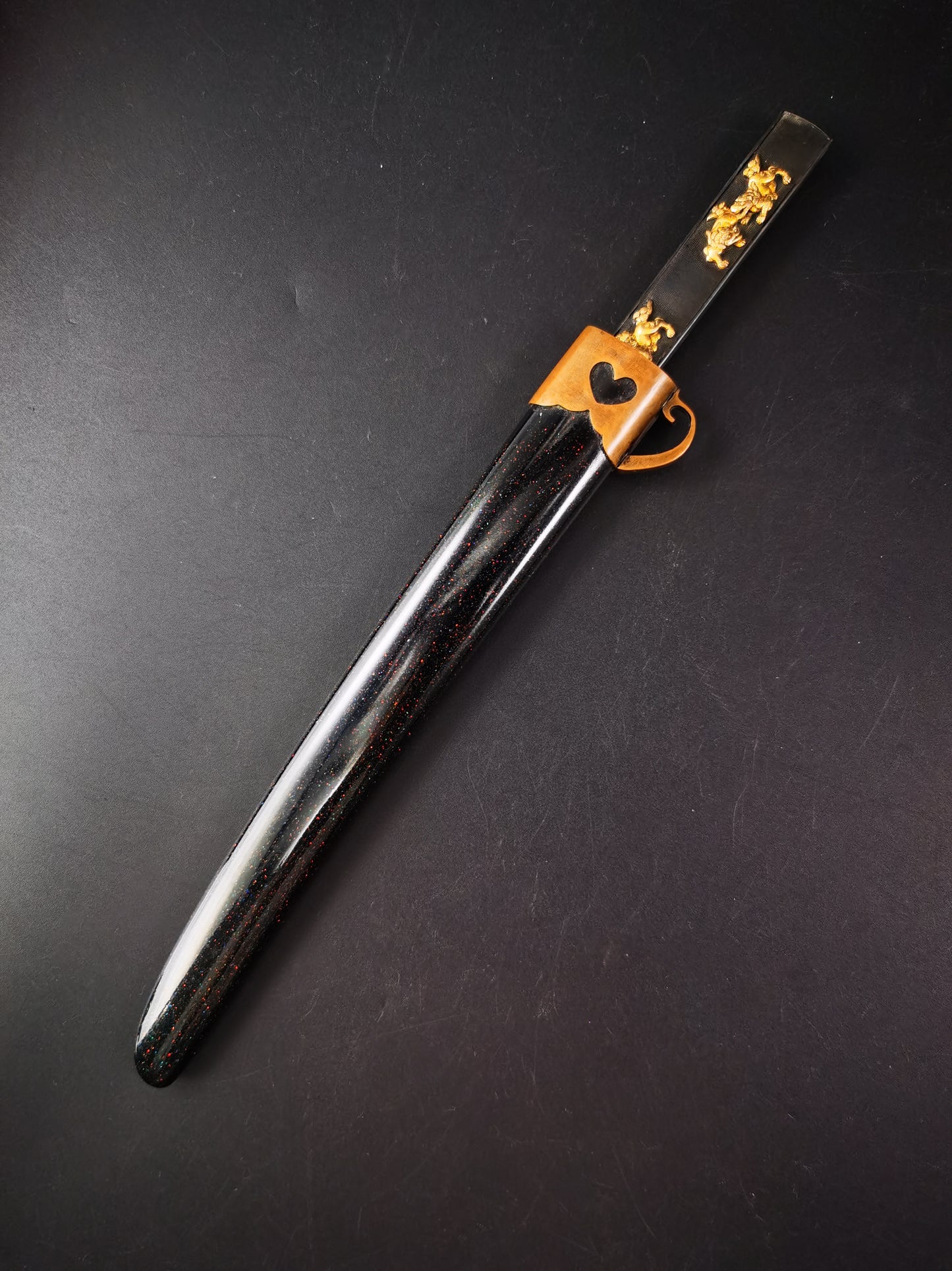 Japanese Lion Dogs Pattern Kogai with Kogatana for wakziashi and tanto Edo period antique D138