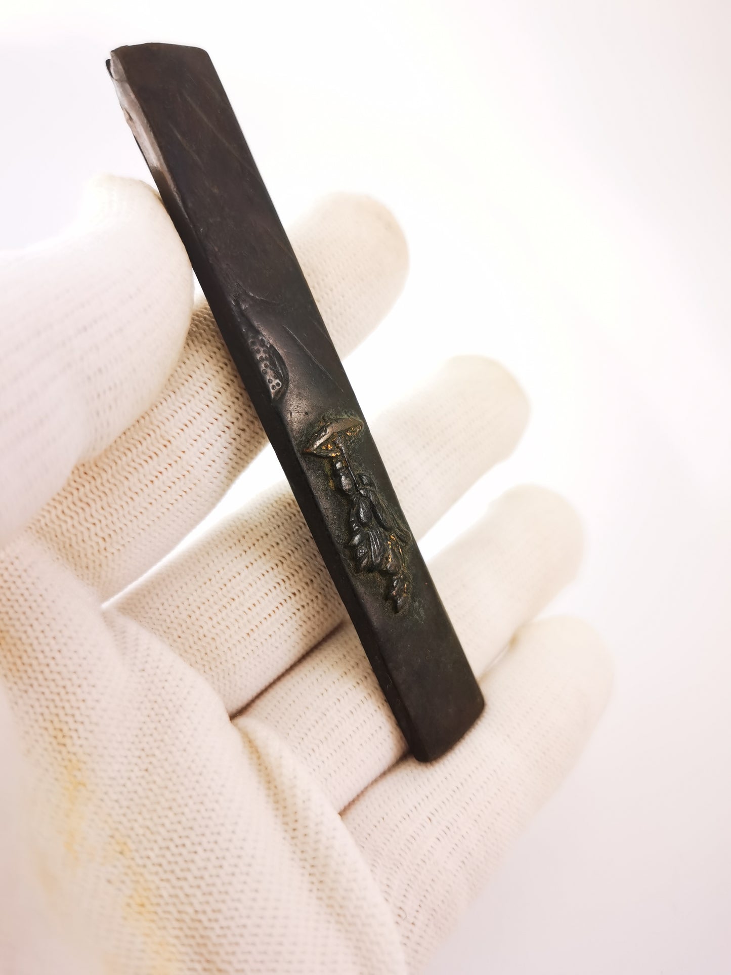 Japanese Rainy Journey Pattern Kozuka for Wakziashi Tanto Edo Period Antique D143