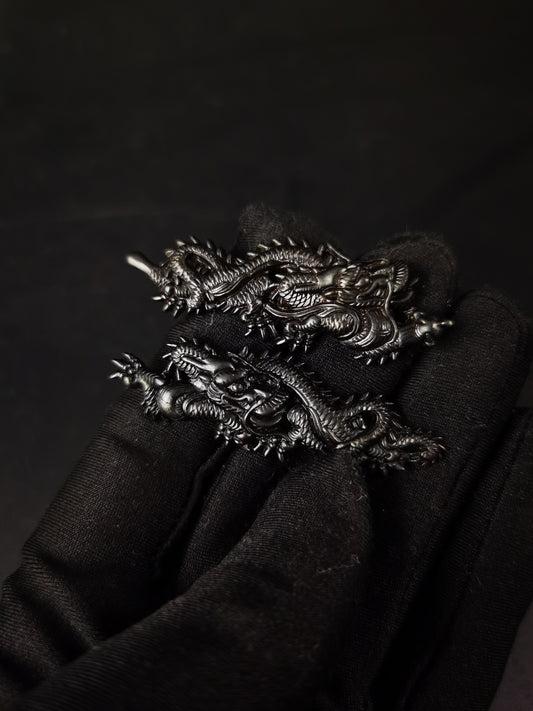 Japanese Type Big black Dragon Menuki for Katana and wakziashi Y011