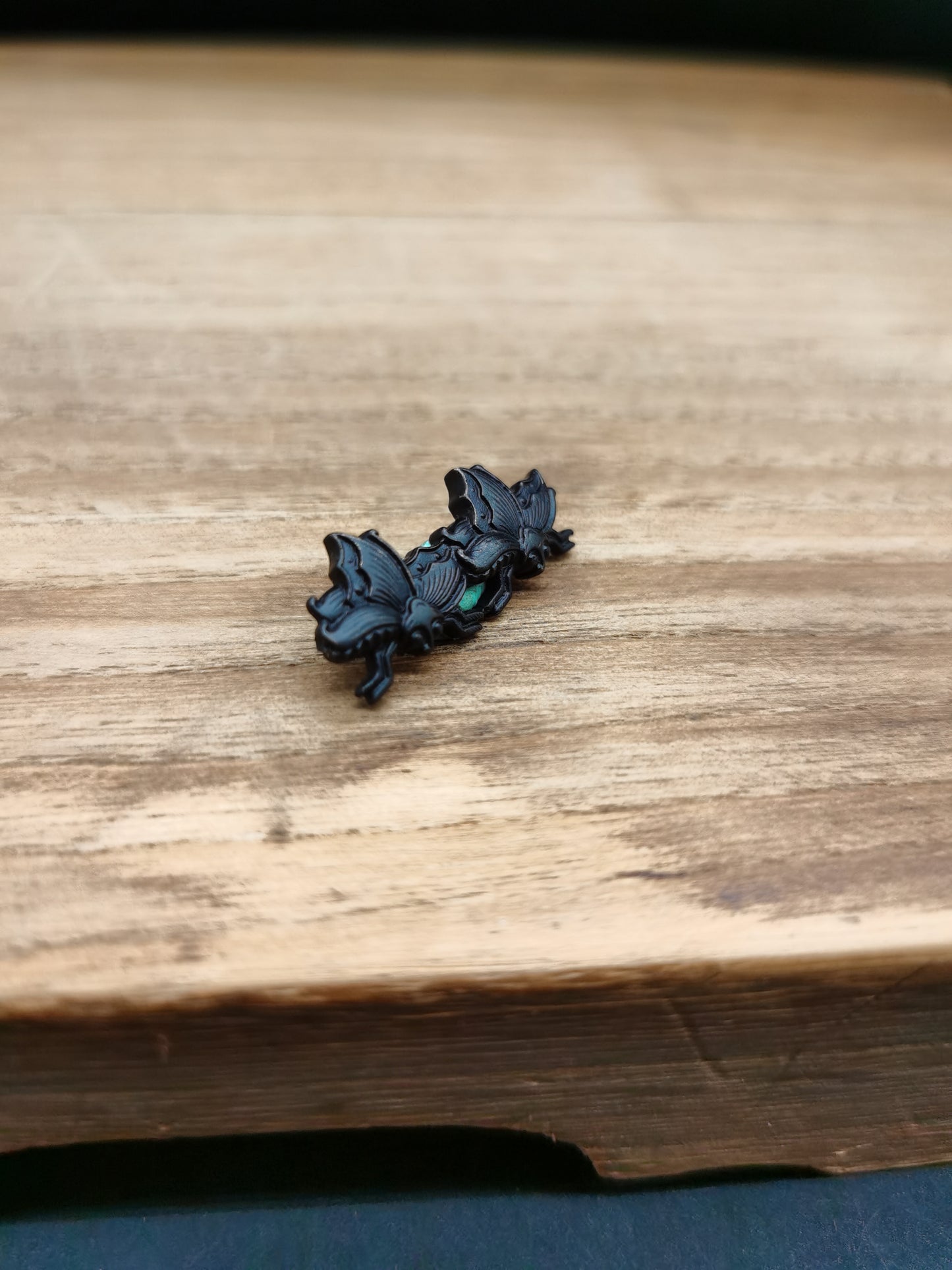 Japanese Type Menuki for wakziashi Tanto Black Duplex Butterfly Pattern Y019