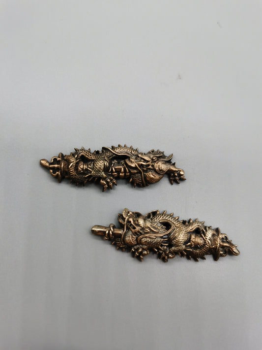 Japanese Type Golden Big Kurikara Dragon Menuki for Katana and wakziashi Y025