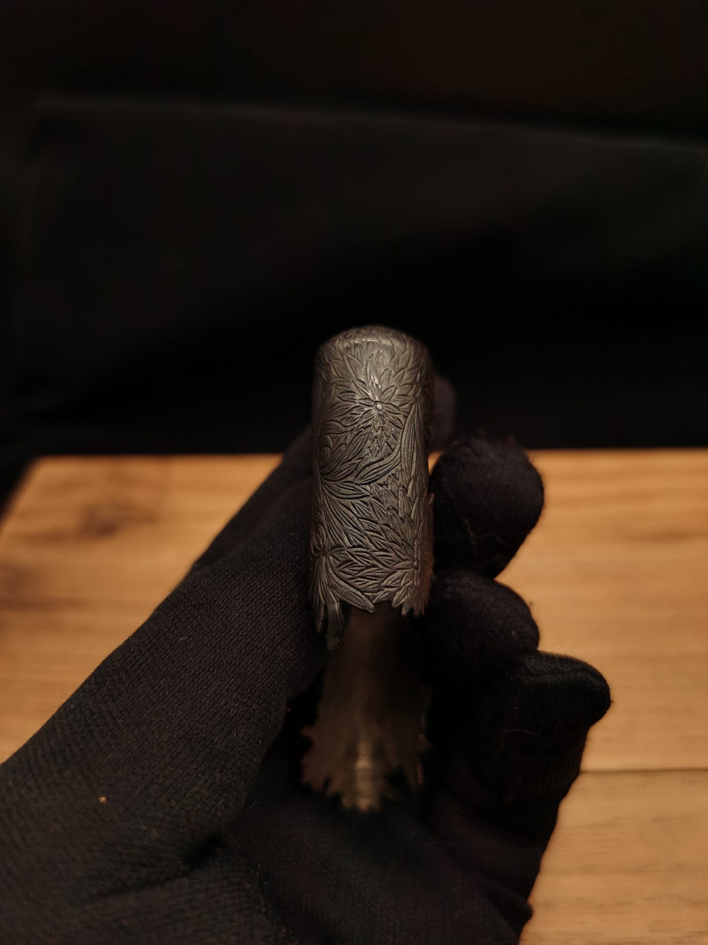 Japanese Type Black Chrysanthemum Mon Kojiri for wakziashi Y033