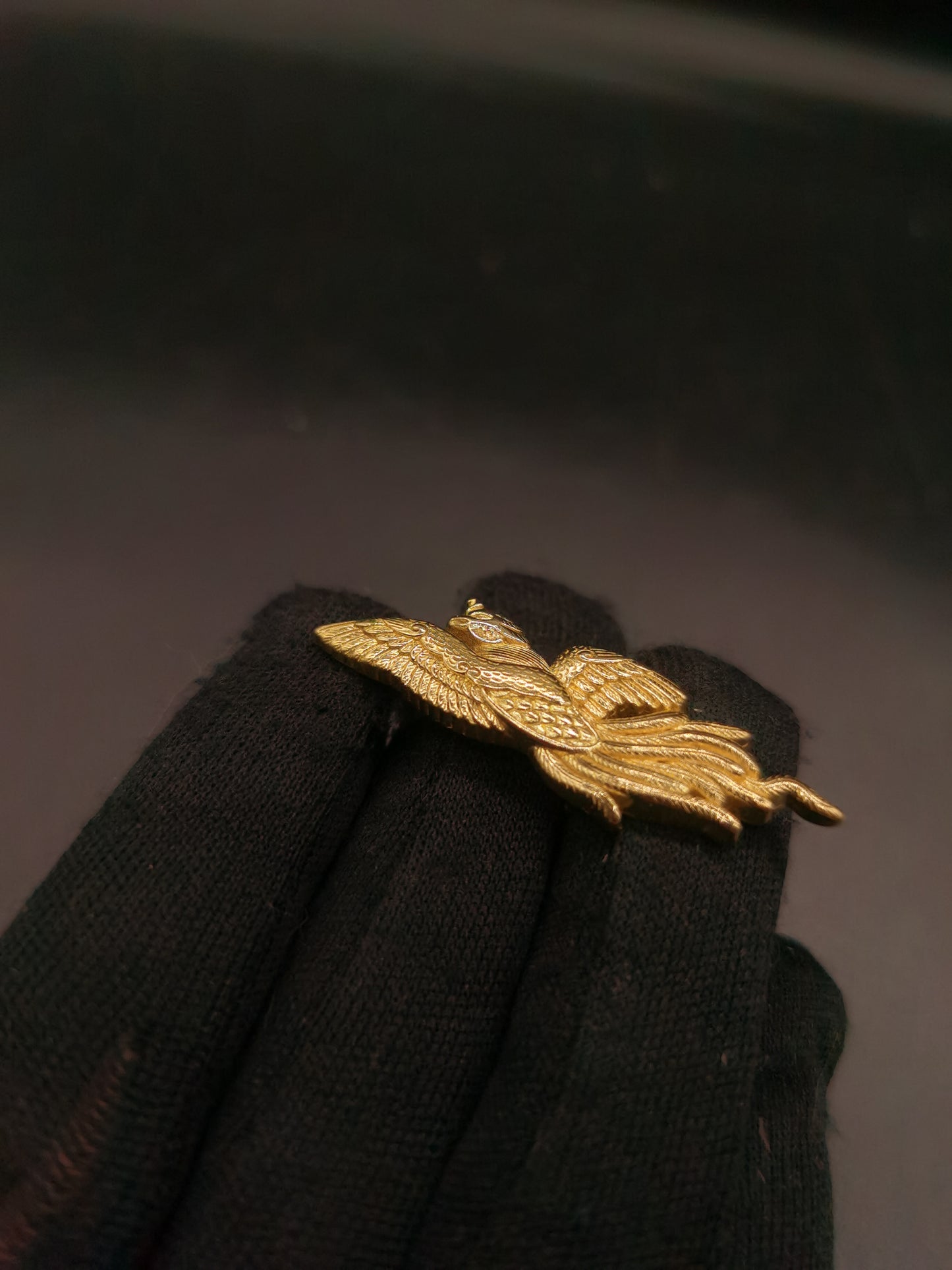 Japanese Type Big Golden Phoenix Pattern Menuki for Katana and wakziashi Y045