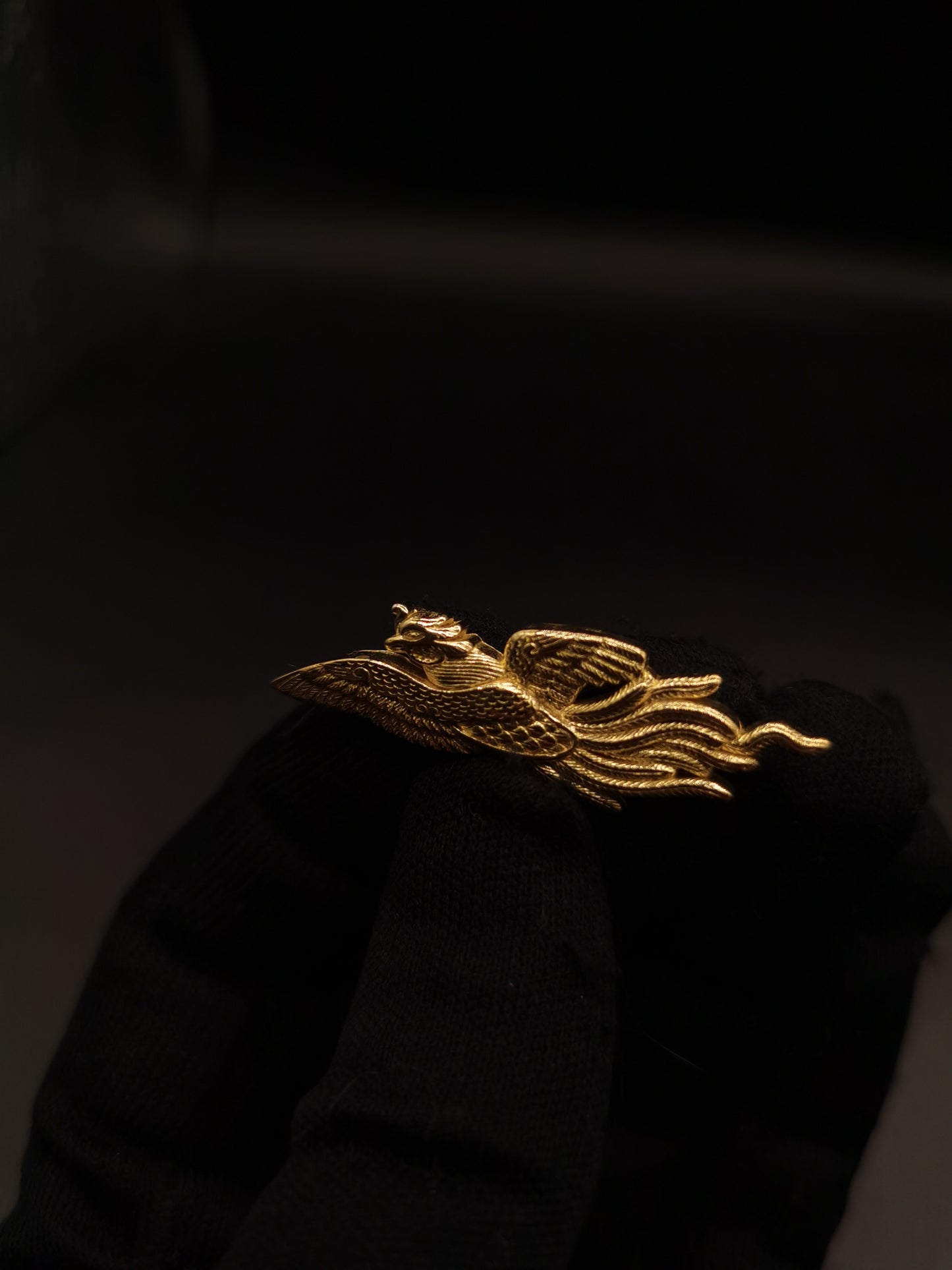 Japanese Type Big Golden Phoenix Pattern Menuki for Katana and wakziashi Y045