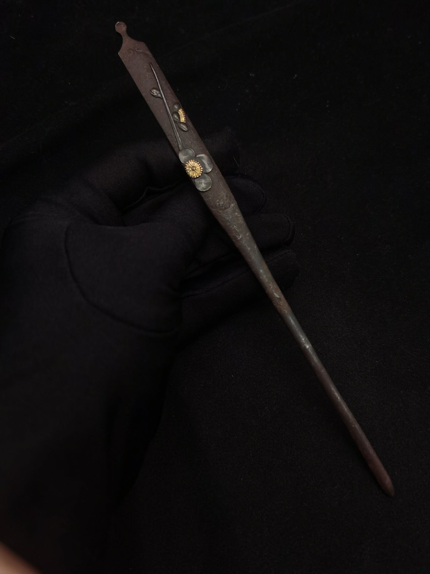 Japanese Plum blossom Kogia and Kozuka for wakziashi and tanto Edo period antique D021