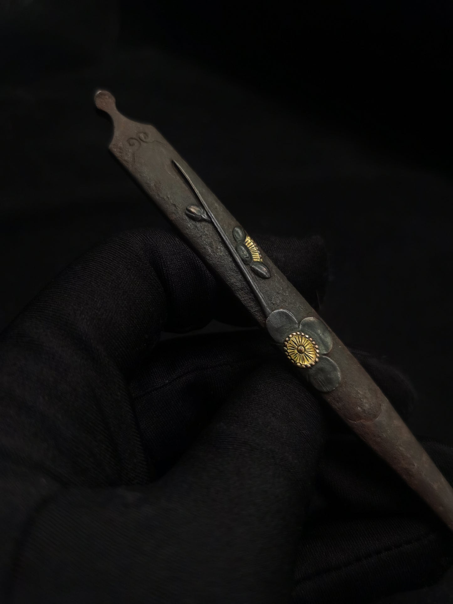 Japanese Plum blossom Kogia and Kozuka for wakziashi and tanto Edo period antique D021