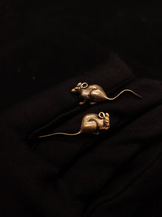Japanese Type Golden rat Menuki for Katana and Wakziashi and Tanto Y104