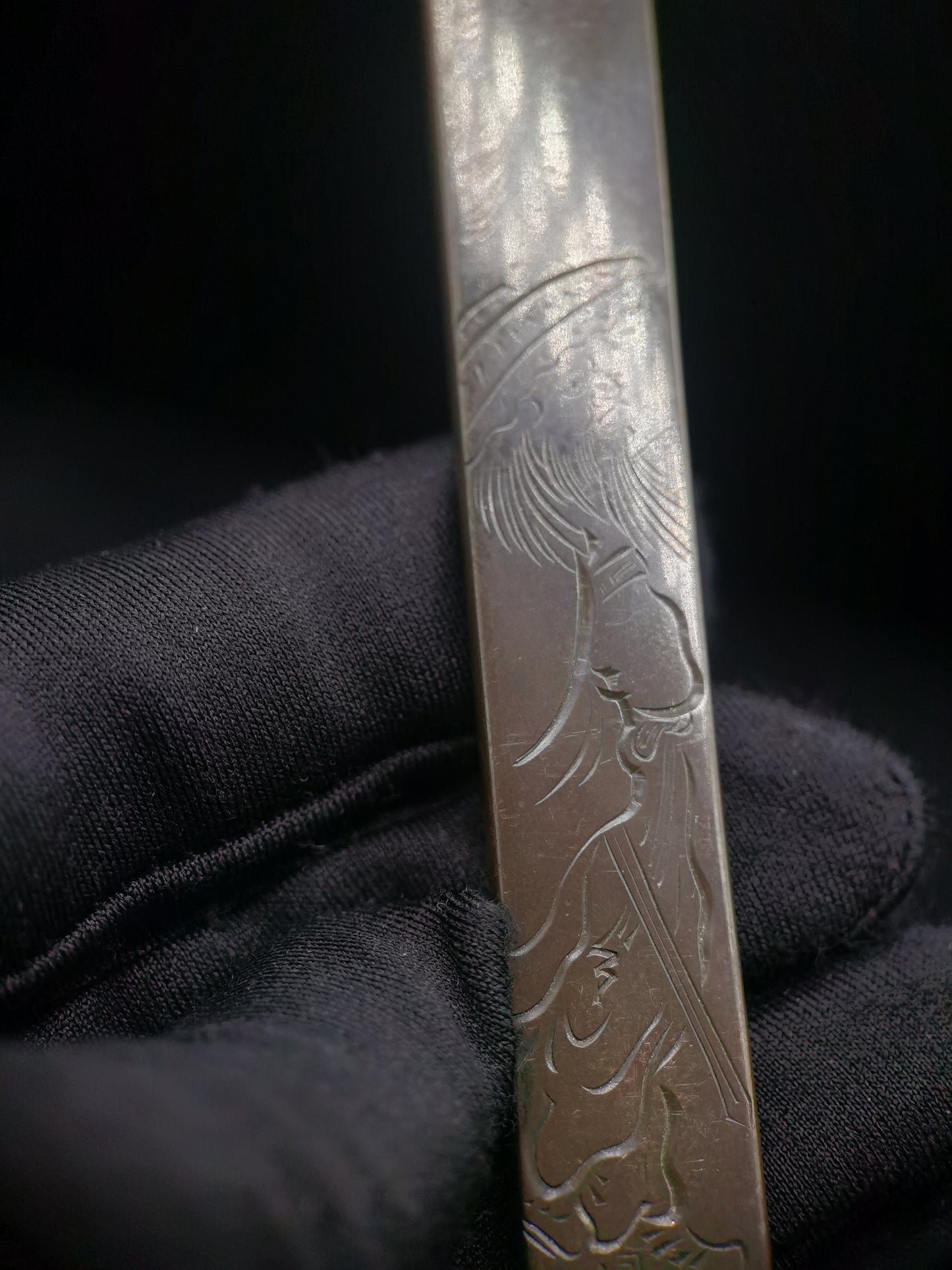 Japanese Zhong Kui Holding a Sword Kozuka for wakziashi and tanto Edo period antique D054