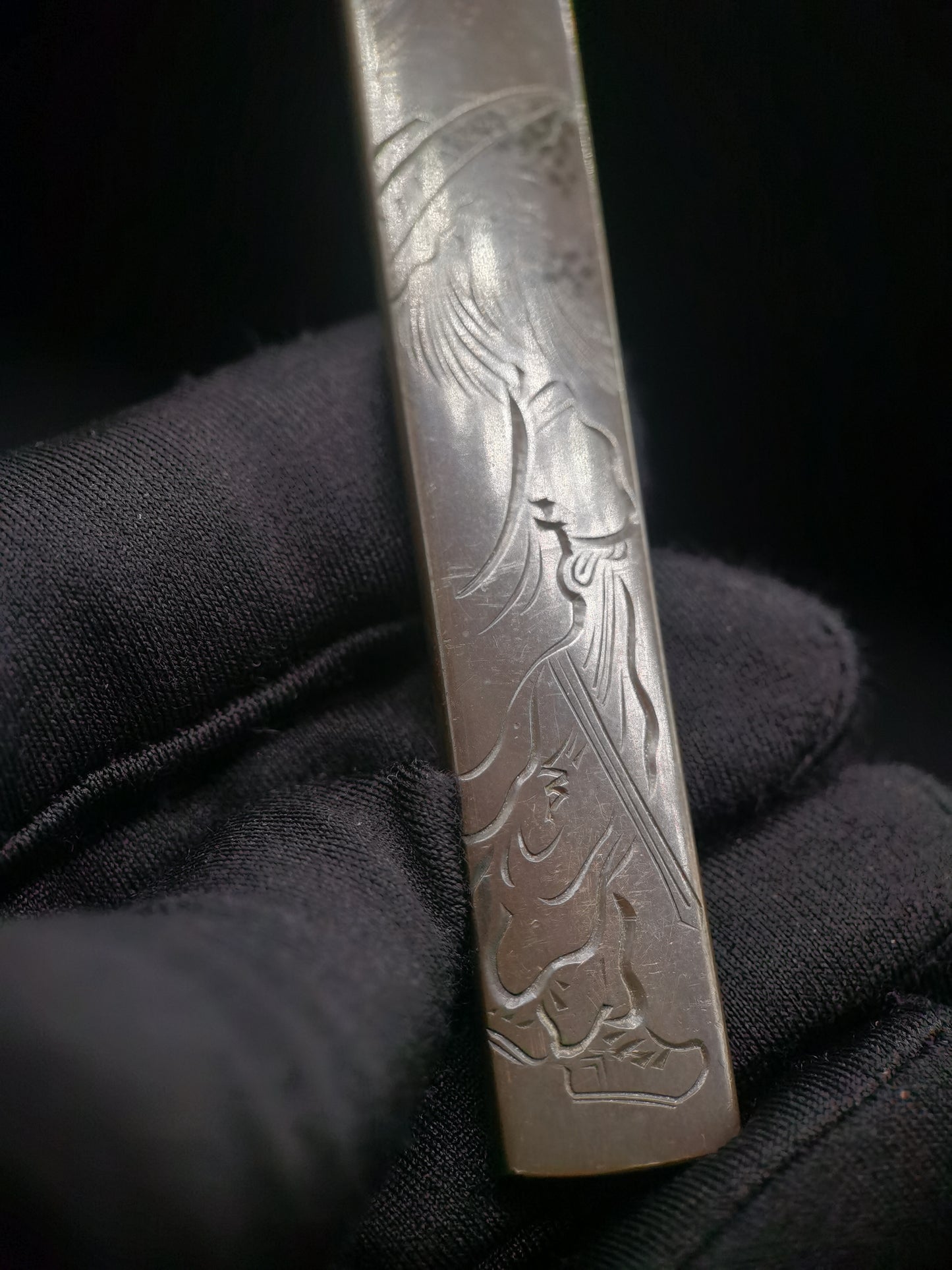 Japanese Zhong Kui Holding a Sword Kozuka for wakziashi and tanto Edo period antique D054