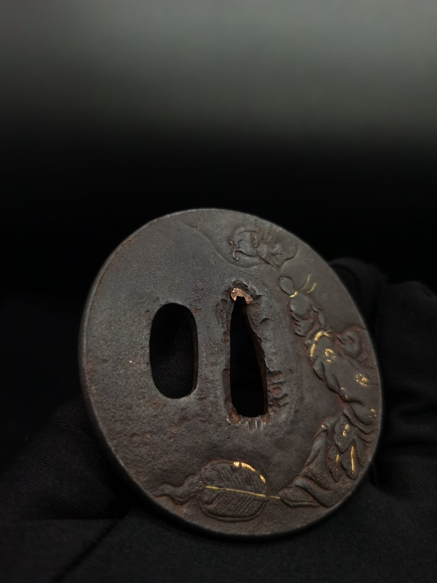 Japanese Type Fairchild and Horse Tsuba for Katana and Wakziashi Edo Period Antique A057