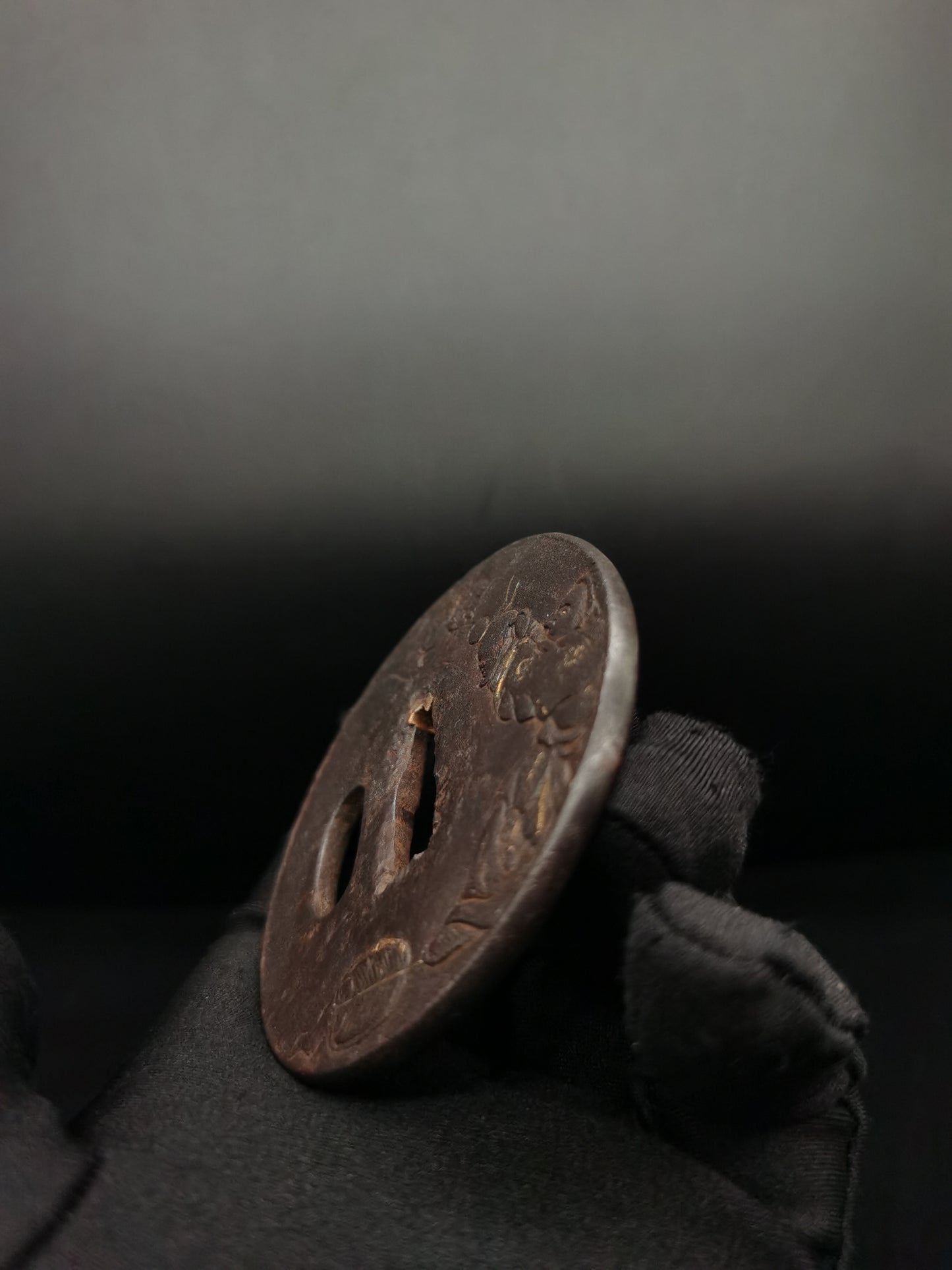 Japanese Type Fairchild and Horse Tsuba for Katana and Wakziashi Edo Period Antique A057