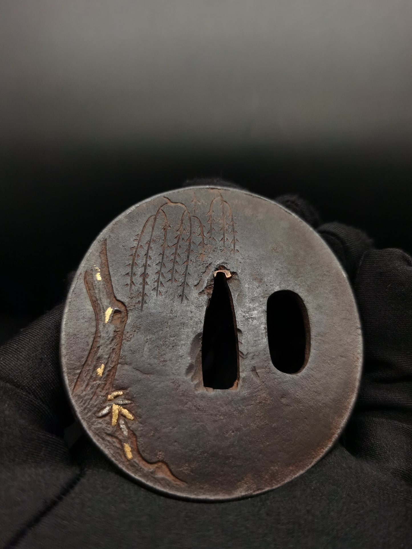 Japanese Type Fairchild and Horse Tsuba for Katana and Wakziashi Edo Period Antique A057
