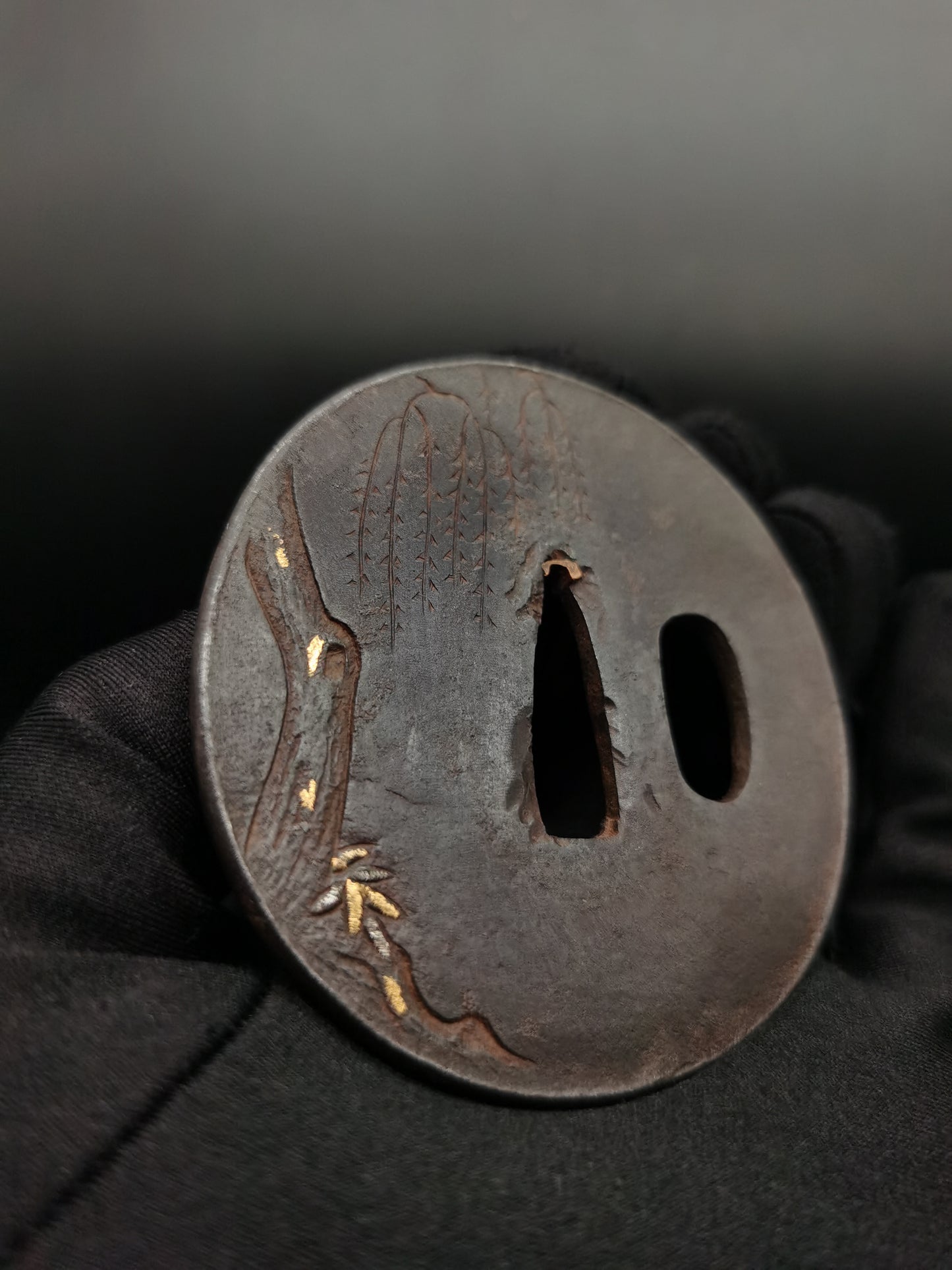 Japanese Type Fairchild and Horse Tsuba for Katana and Wakziashi Edo Period Antique A057