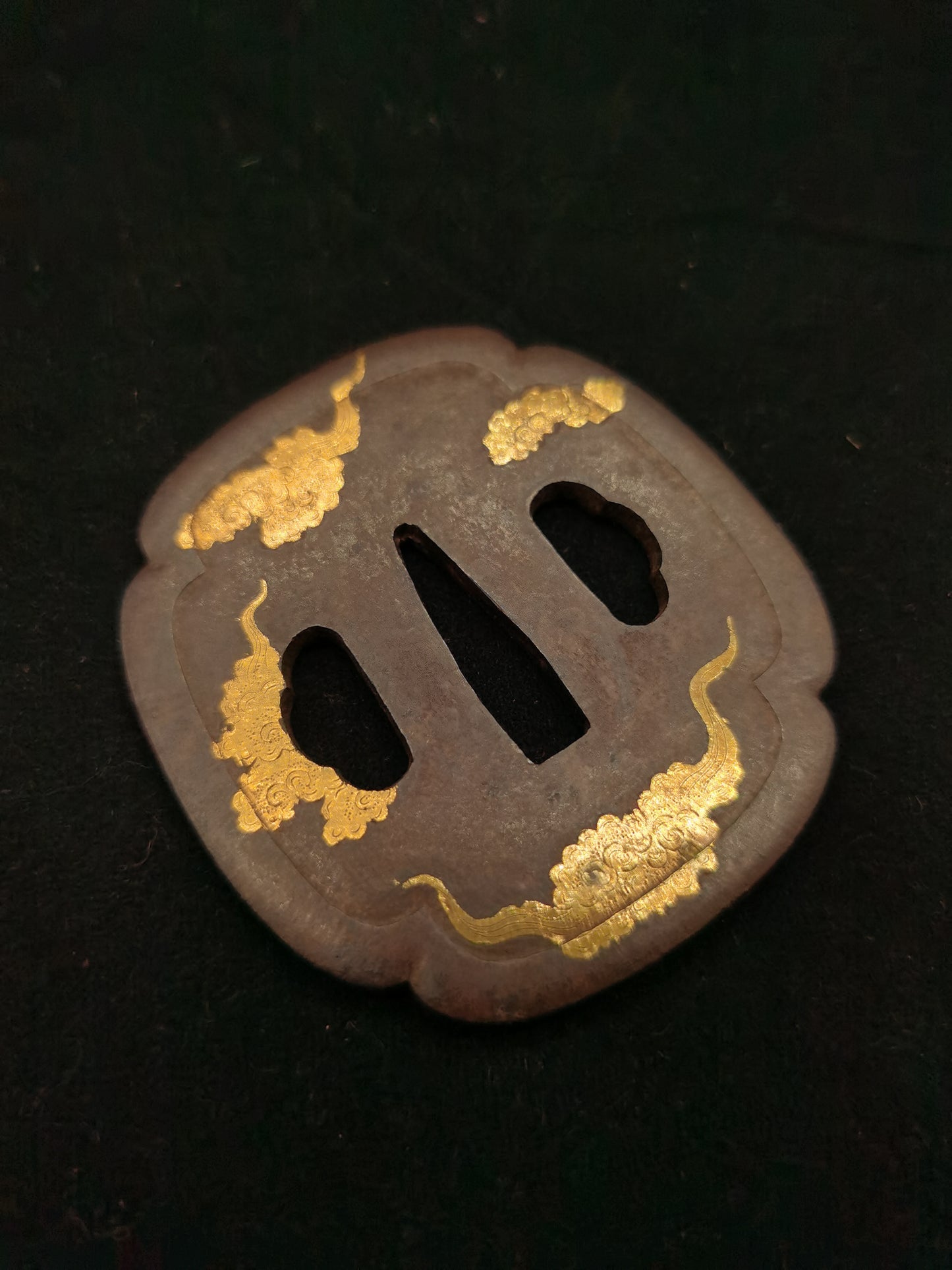 Japanese NBTHK Cloud Dragon Tsuba for Katana and Wakzaishi Edo Period Antique A065