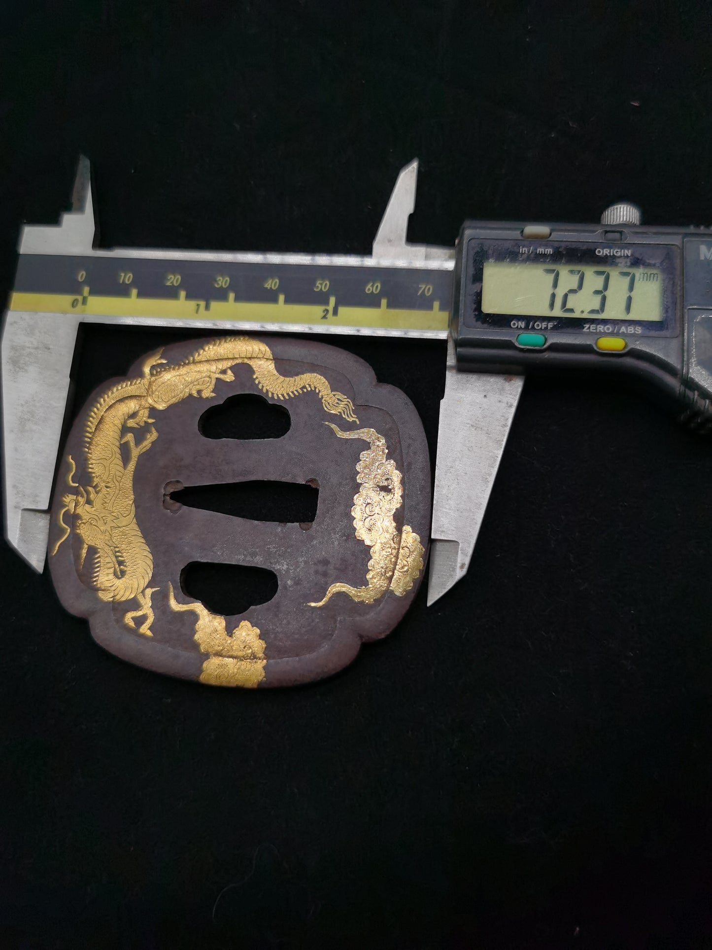 Japanese NBTHK Cloud Dragon Tsuba for Katana and Wakzaishi Edo Period Antique A065