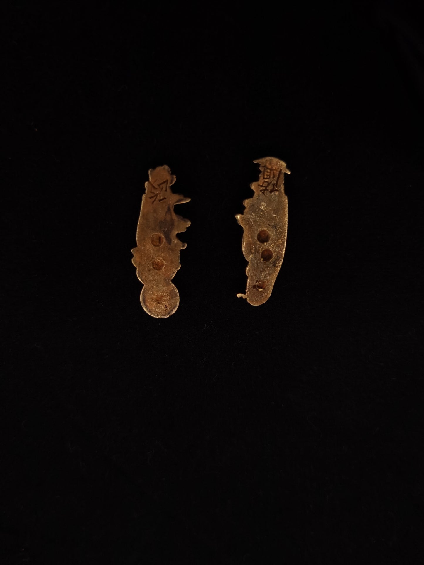 Japanese Type Samantabhadra and Dharma Menuki for wakziashi Tanto Y006