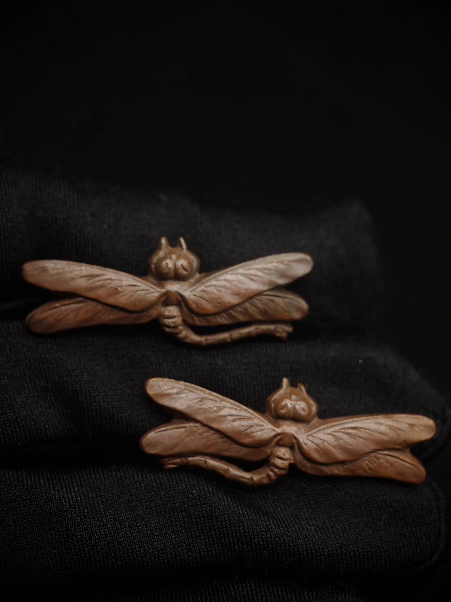 Japanese Type Dragonfly Menuki for Wakziashi and Tanto, Dragonfly Pattern Y121