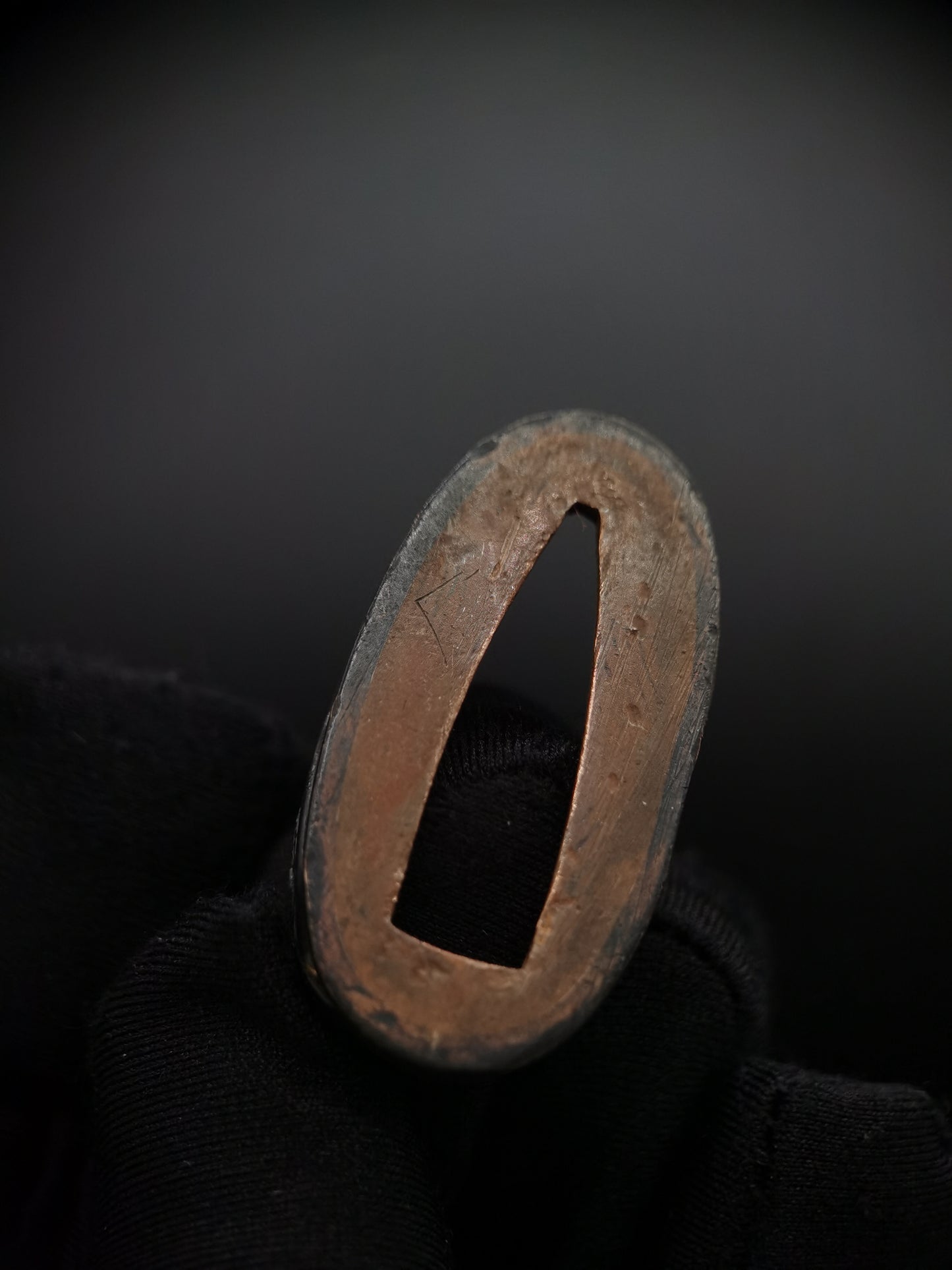 Japanese Plum Bamboo Brocade Window Pattern Single Fuchi for Katana Wakziashi Edo Period Antique F087