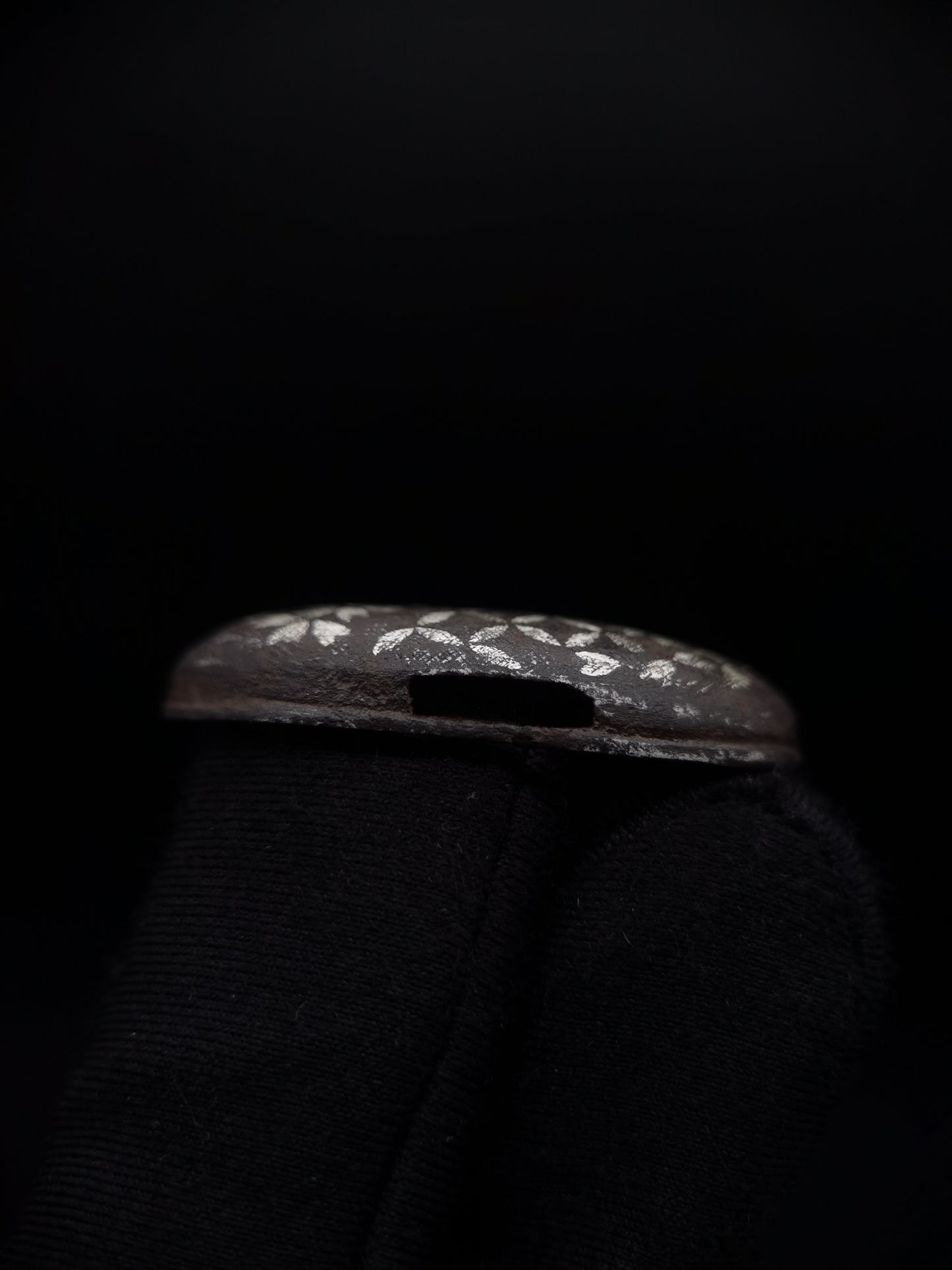 Japanese Sakura and Coin Pattern Fuchi & Kashira for Wakziashi and Tanto Edo Period B044