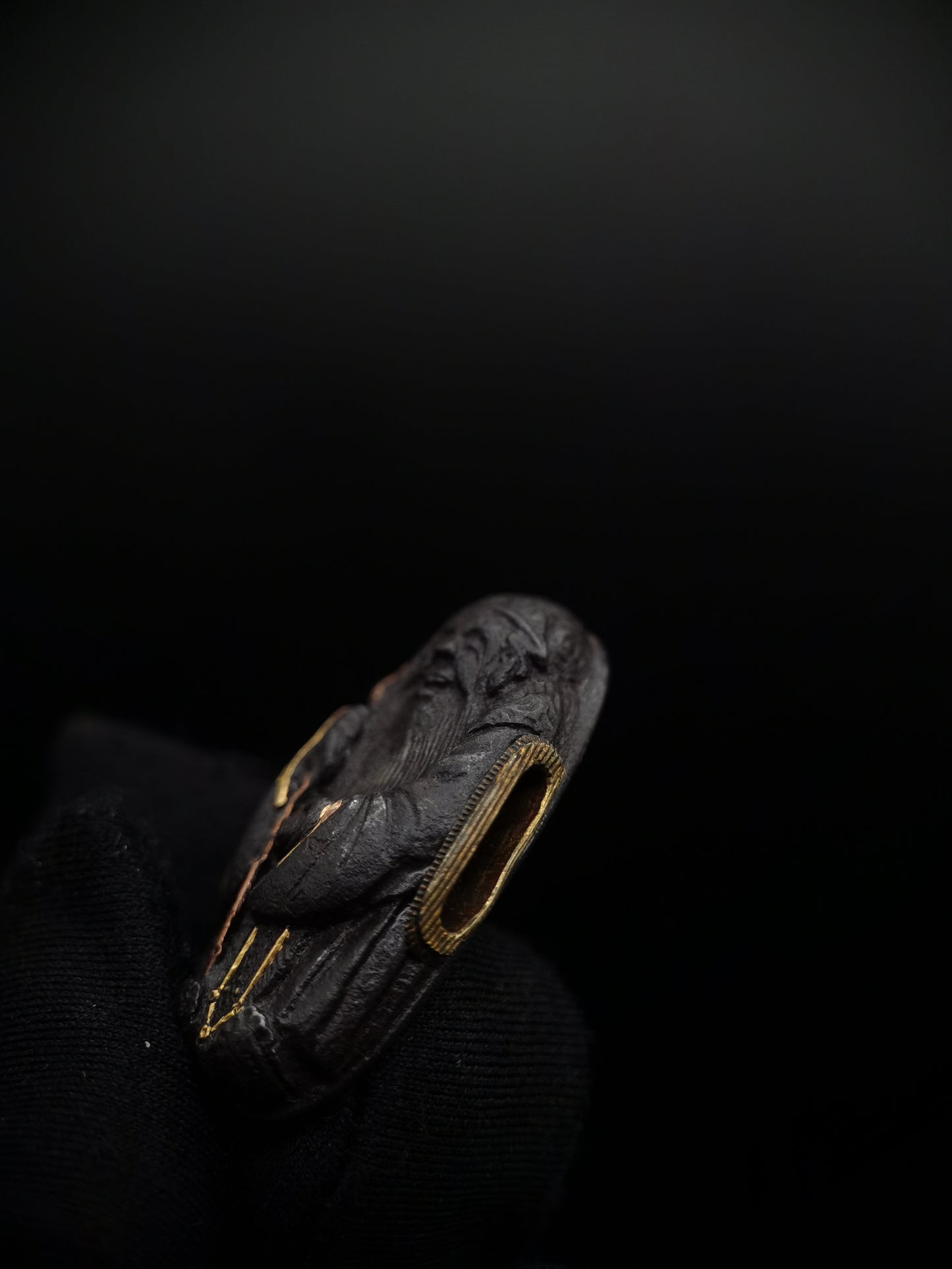 Japanese Longevity Pattern Fuchi & Kashira for Katana and Wakziashi Edo Period Antique B047