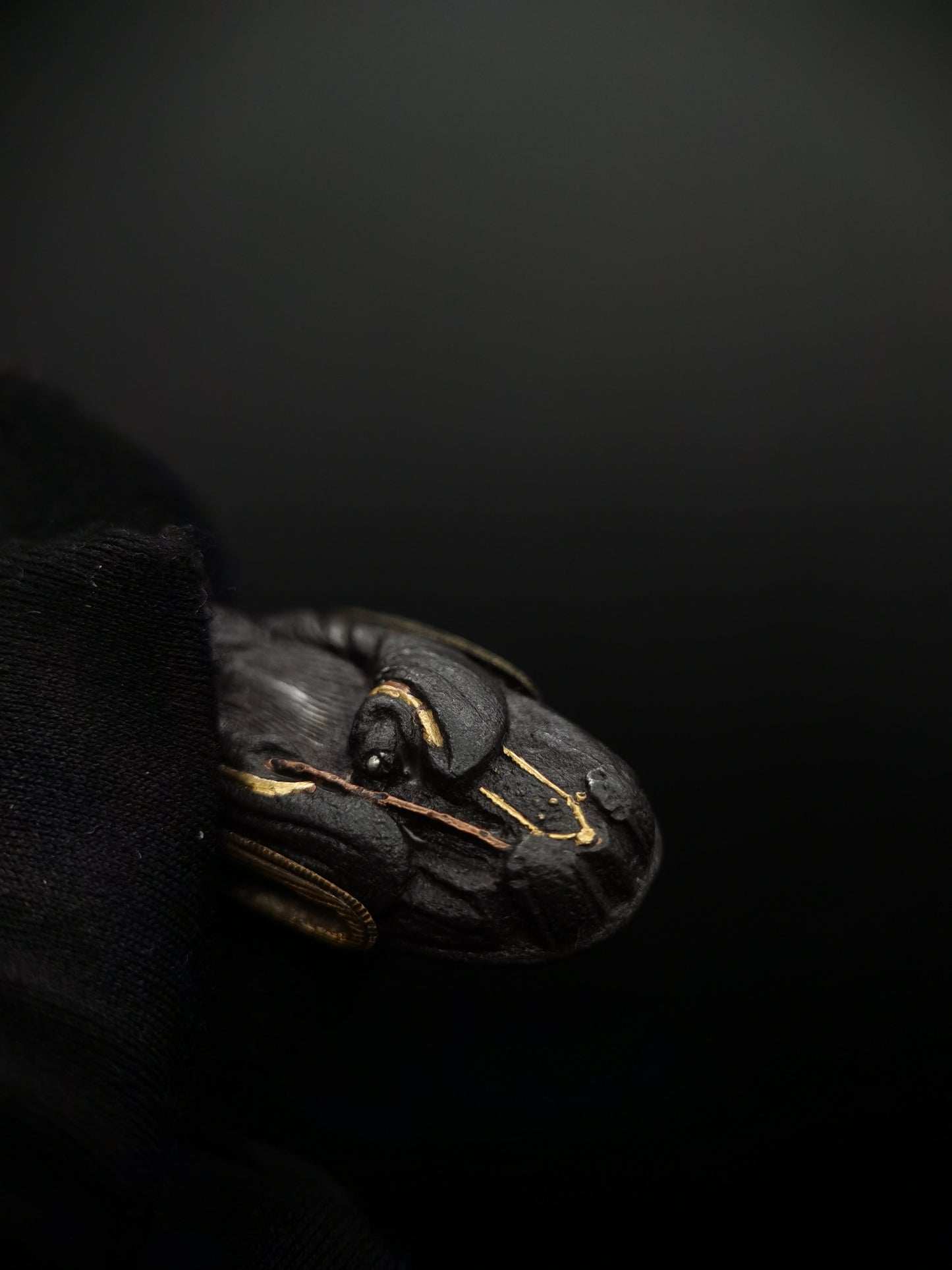 Japanese Longevity Pattern Fuchi & Kashira for Katana and Wakziashi Edo Period Antique B047
