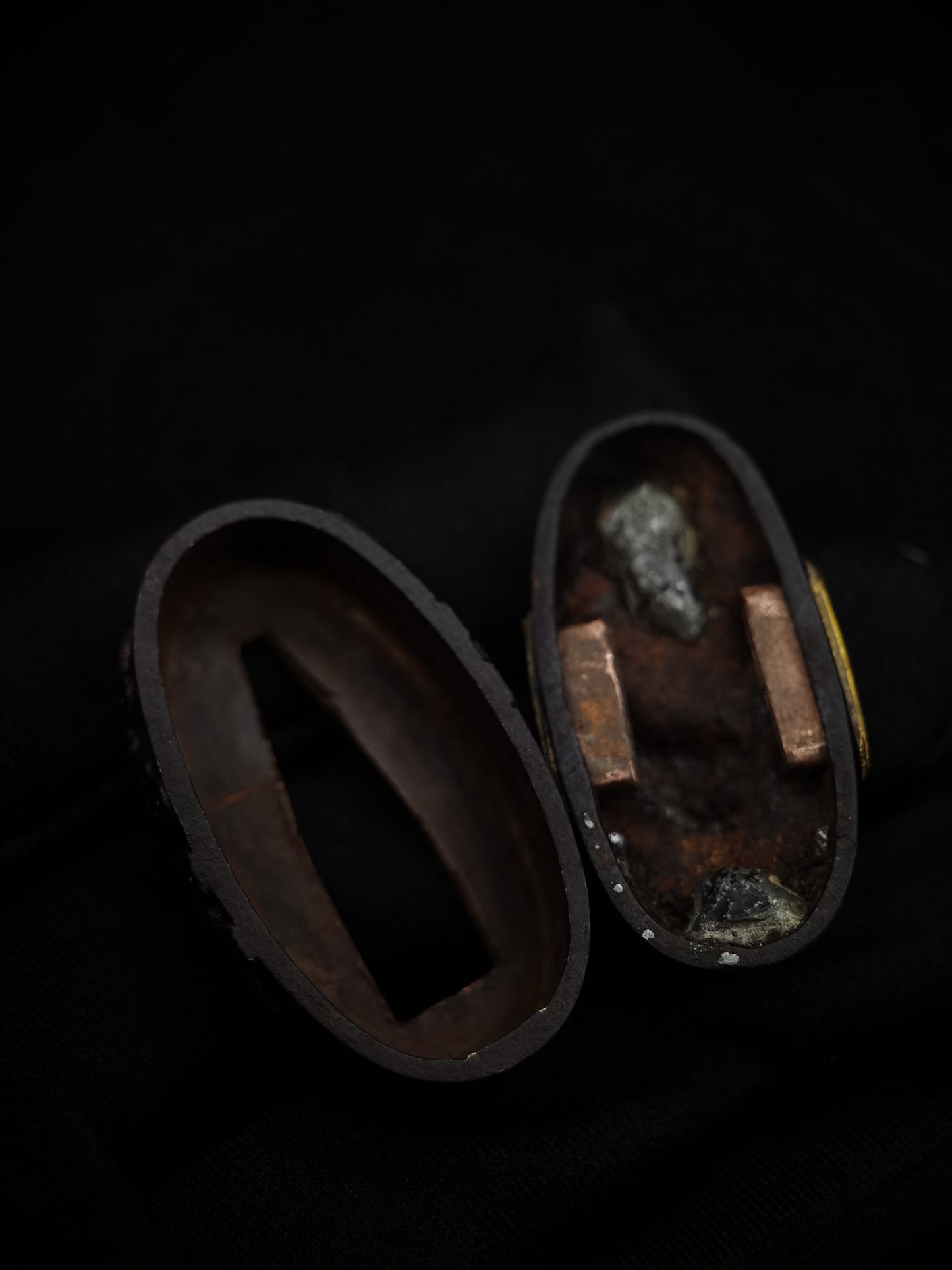 Japanese Longevity Pattern Fuchi & Kashira for Katana and Wakziashi Edo Period Antique B047