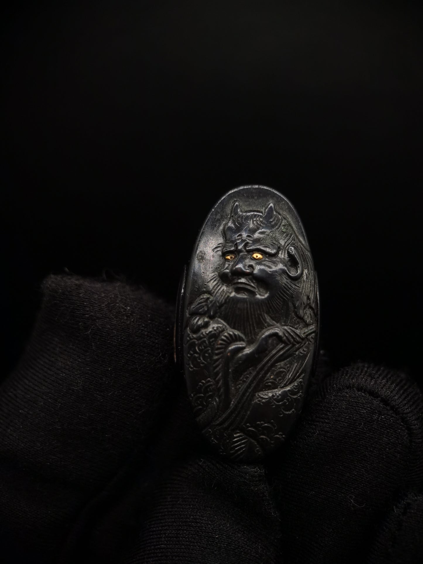 Japanese Holy Farmer Fuchi & Kashira for Katana and Wakziashi Edo Period Antique B048