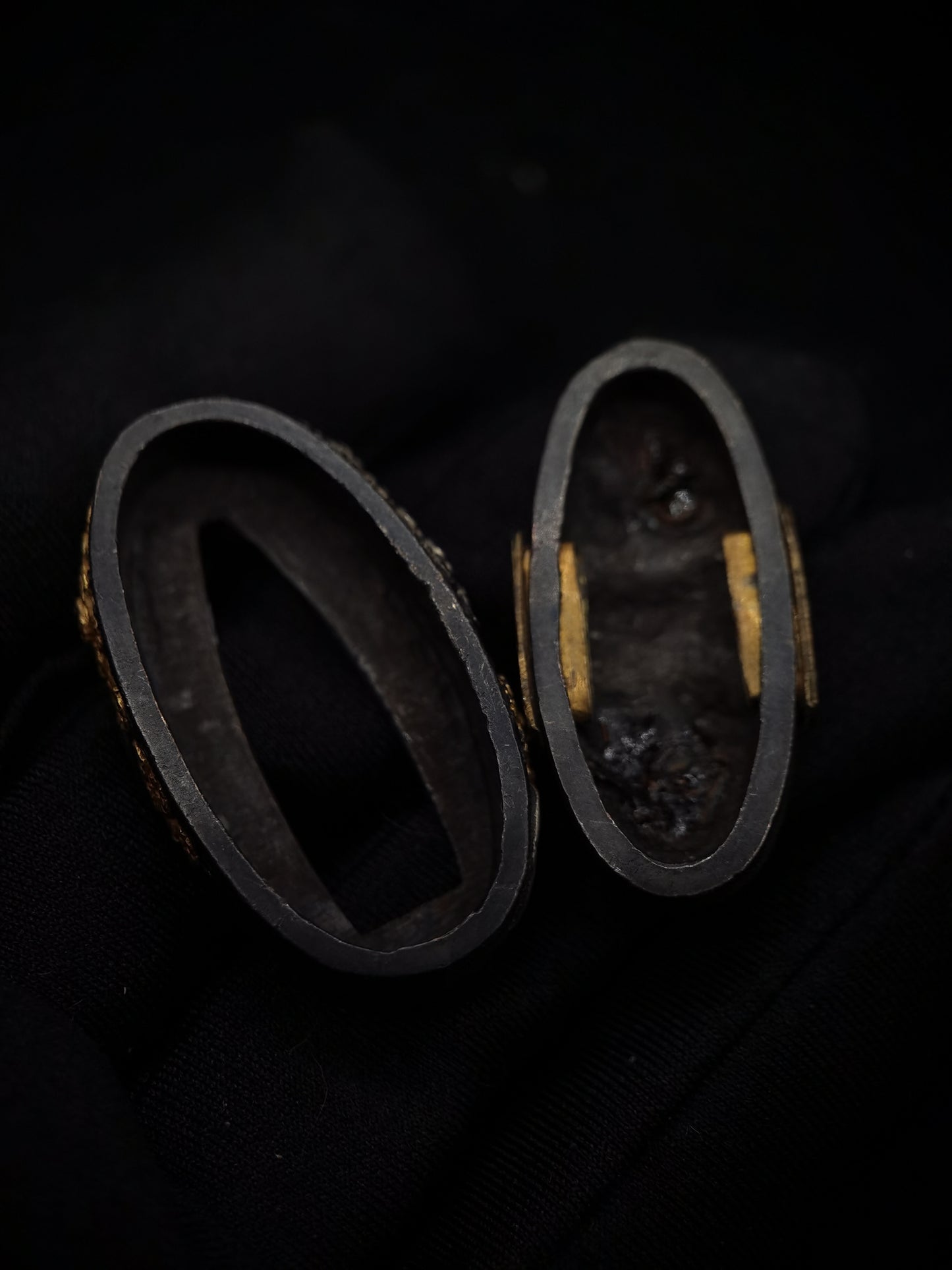 Japanese Cherry Blossom Fuchi & Kashira for Katana and Wakziashi Edo Period Antique B053