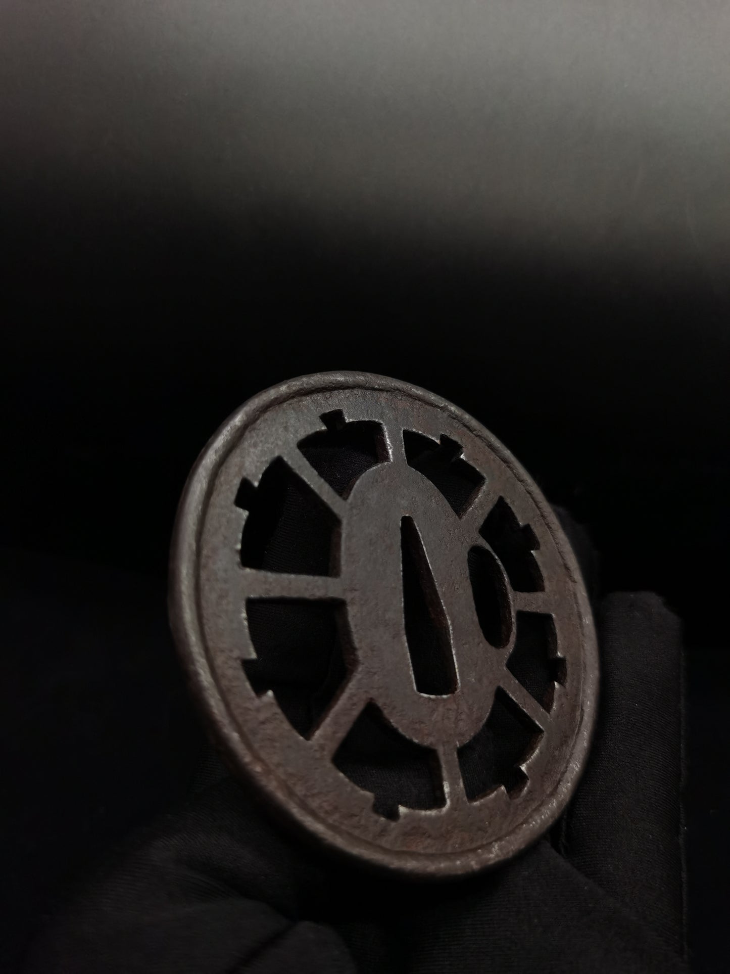 Japanese Wheel Pattern Tsuba for Katana and Wakziashi Edo Period Antique A107