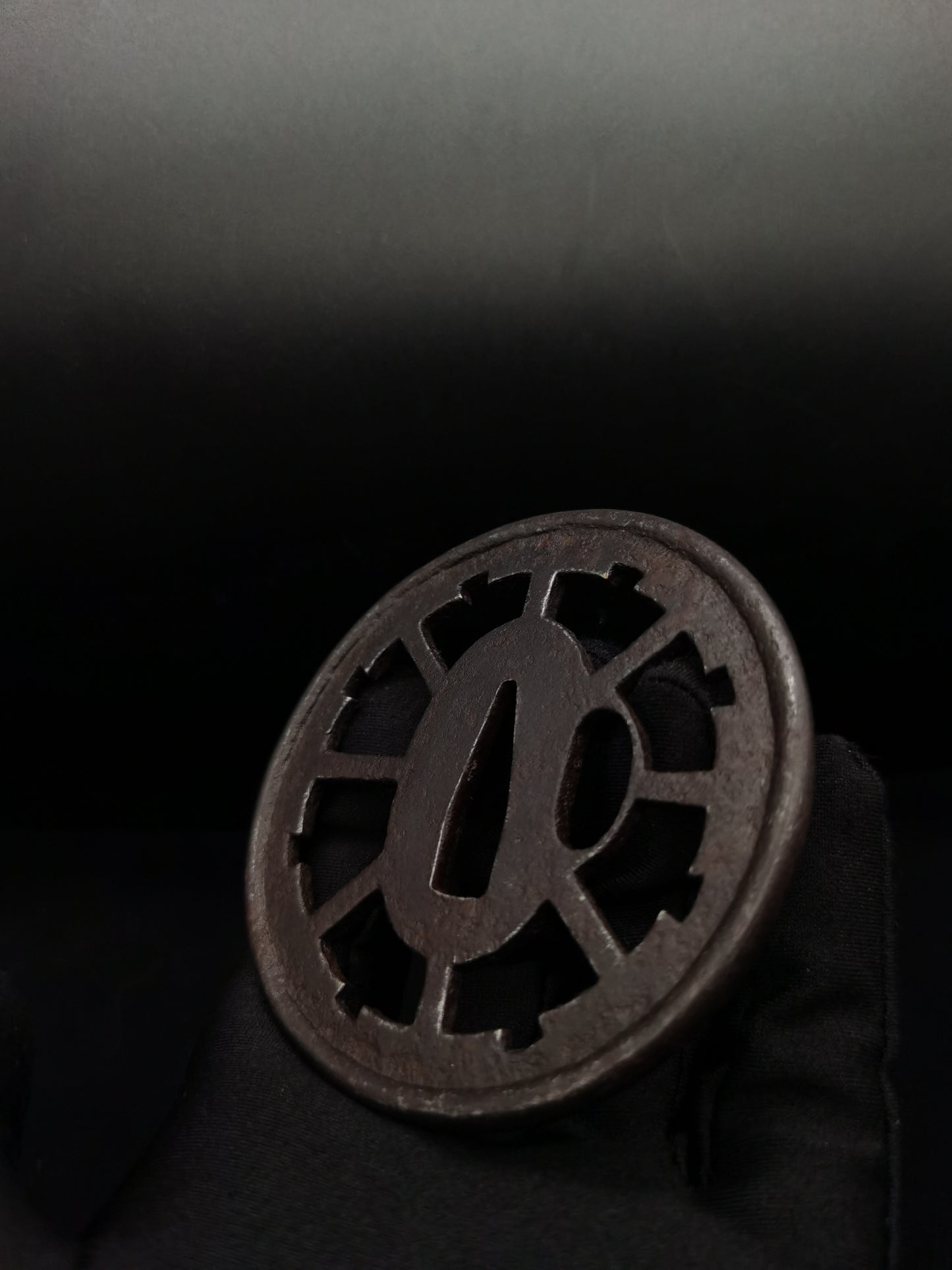 Japanese Wheel Pattern Tsuba for Katana and Wakziashi Edo Period Antique A107