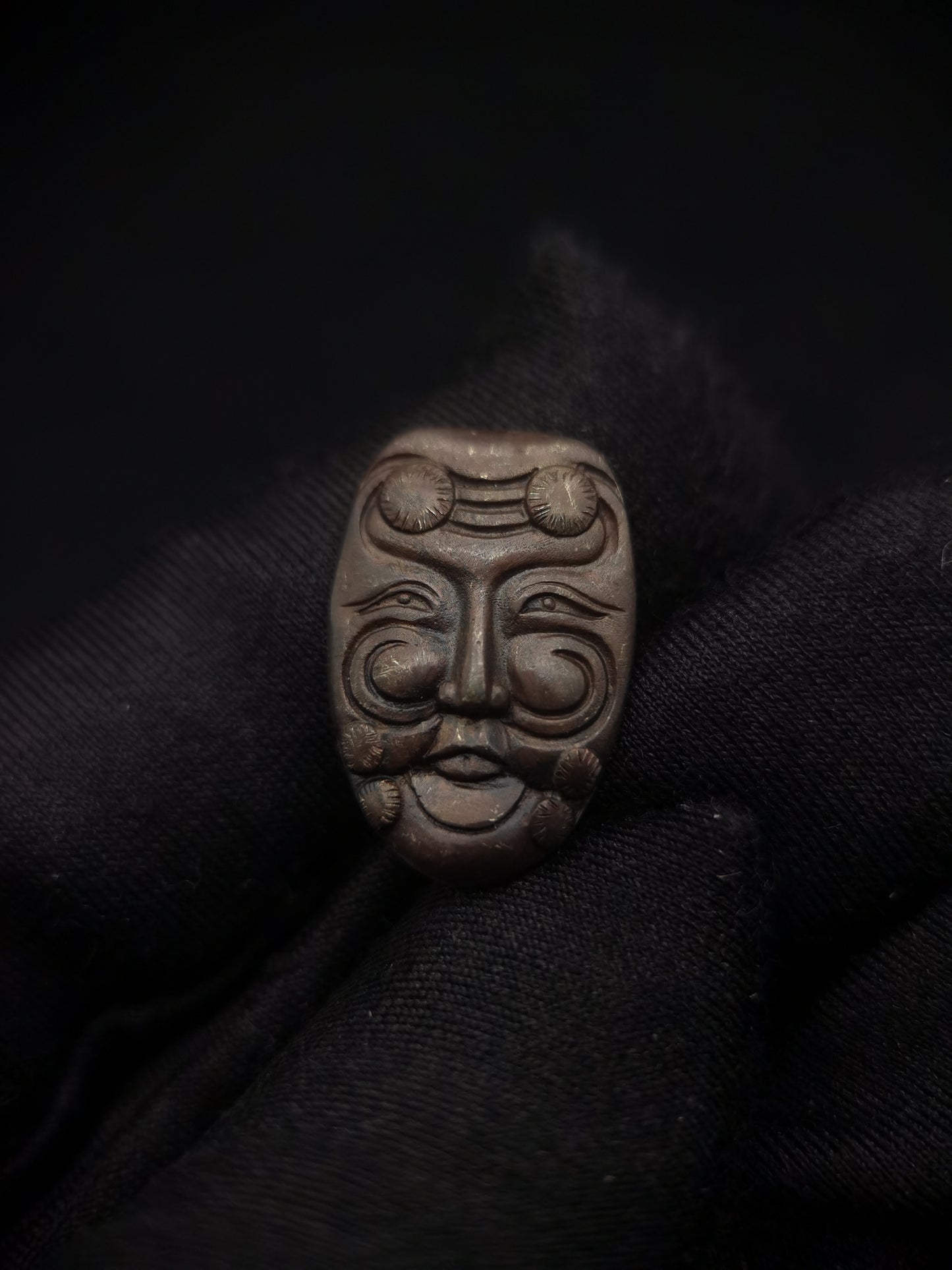 Japanese Type Noh Drama Mask Pattern Menuki for wakziashi Tanto, Y125