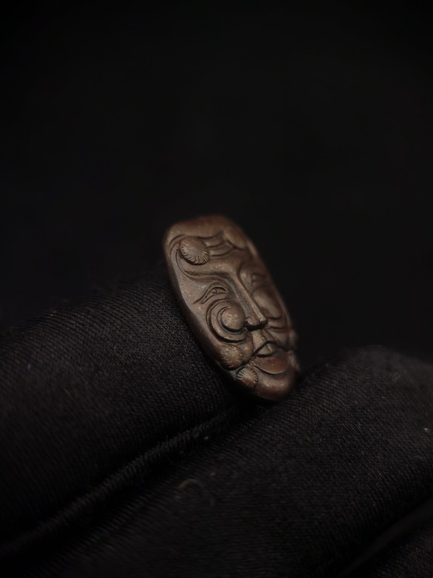 Japanese Type Noh Drama Mask Pattern Menuki for wakziashi Tanto, Y125