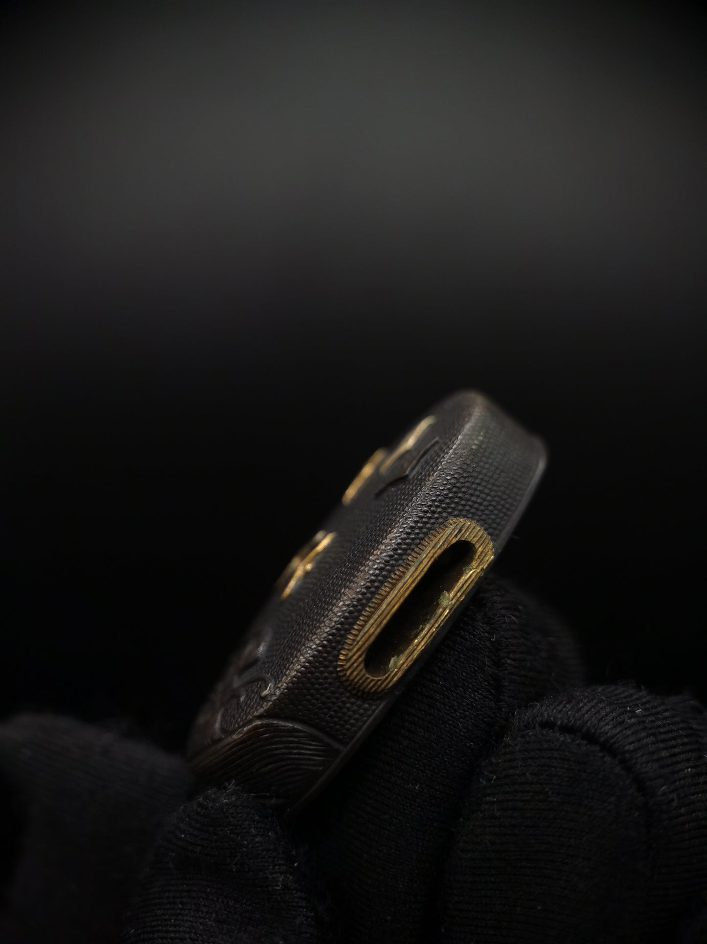 Japanese Wave FLying Birds Fuchi & Kashira for Katana and Wakziashi Edo Period Antique B064