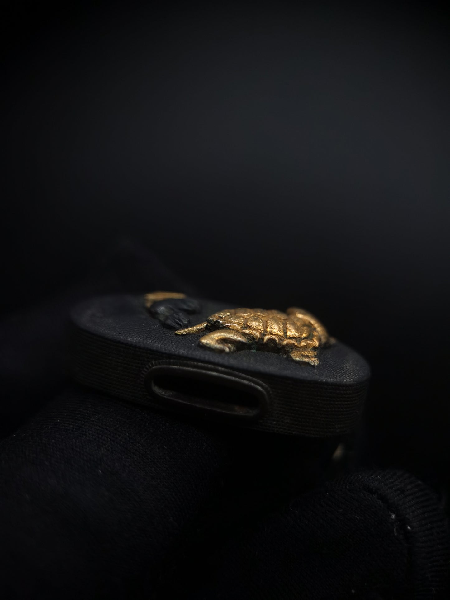 Japanese Turtle Pattern Fuchi & Kashira for Katana and Wakziashi Edo Period Antique B071