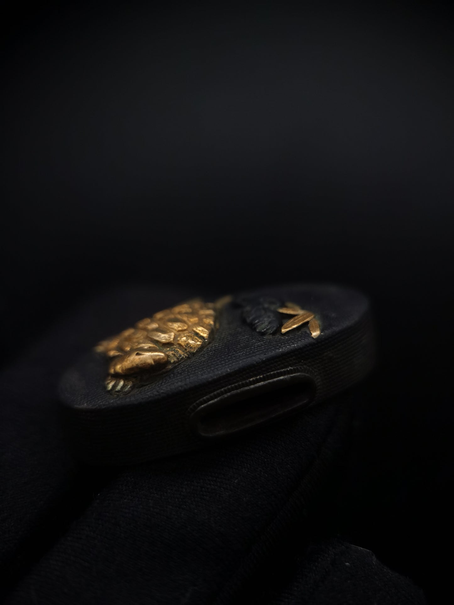 Japanese Turtle Pattern Fuchi & Kashira for Katana and Wakziashi Edo Period Antique B071