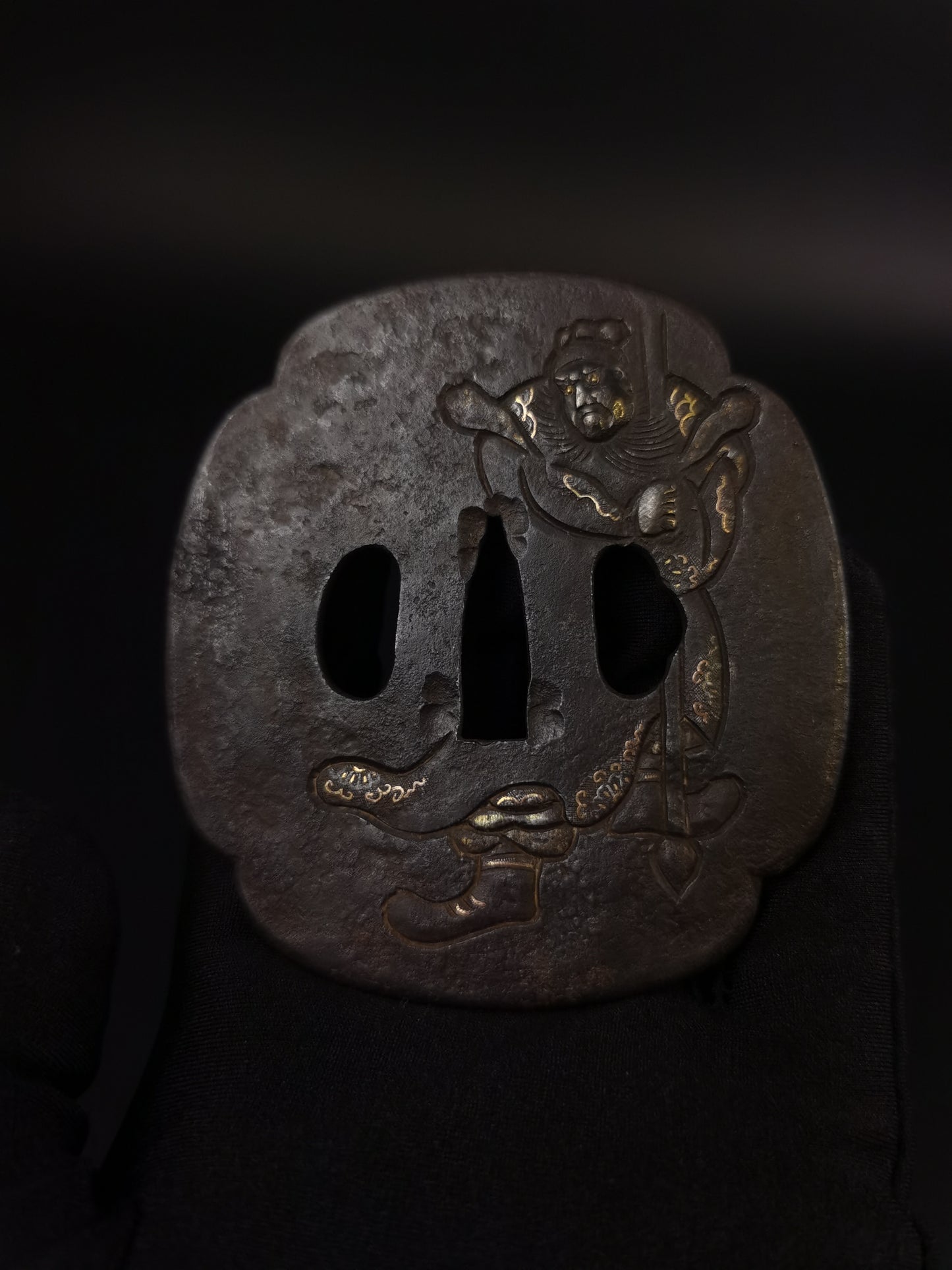 Japanese Zhangfei of the Three Kingdoms Tsuba for Katana and Wakziashi Edo Period Antique A130