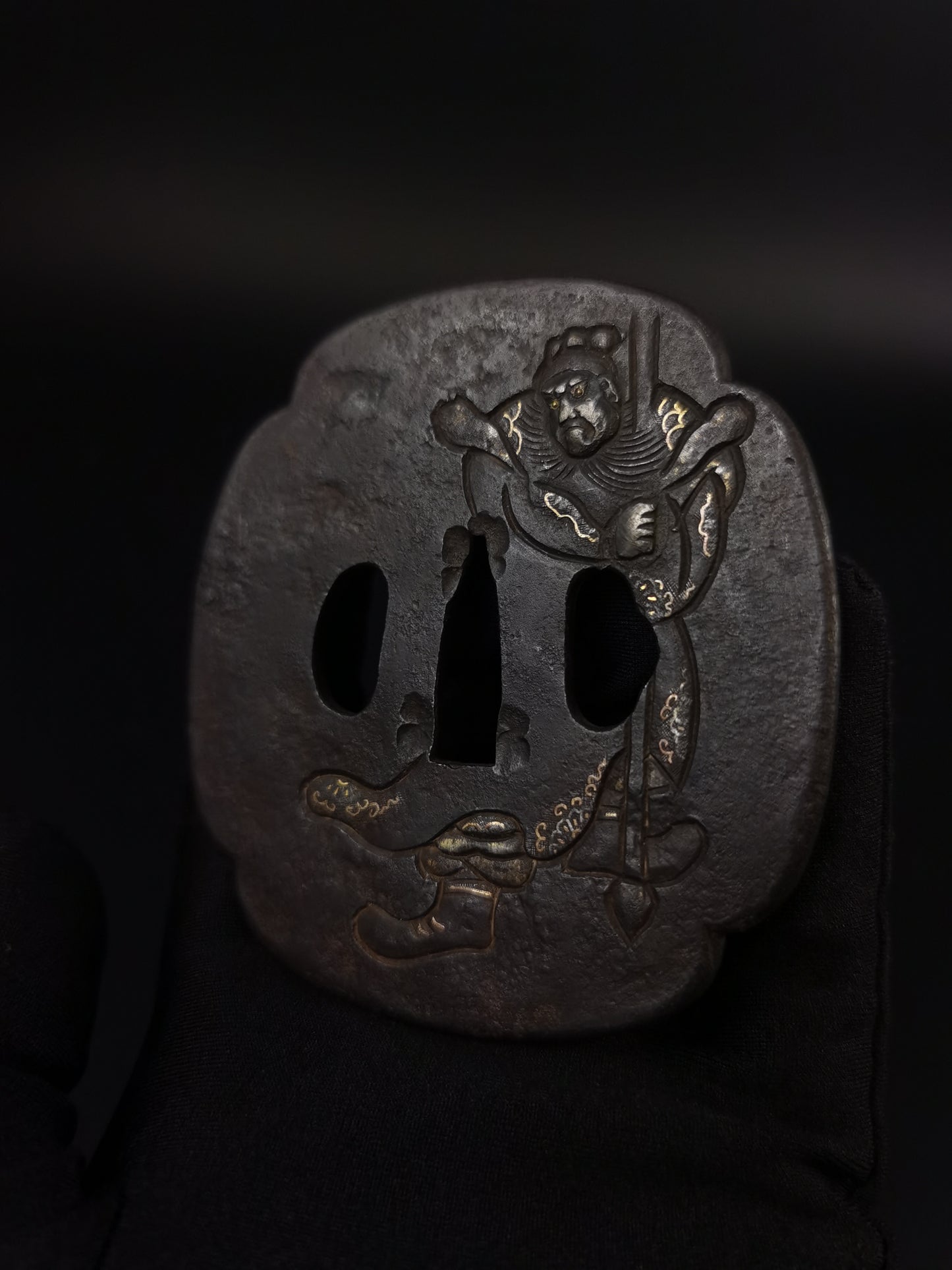 Japanese Zhangfei of the Three Kingdoms Tsuba for Katana and Wakziashi Edo Period Antique A130