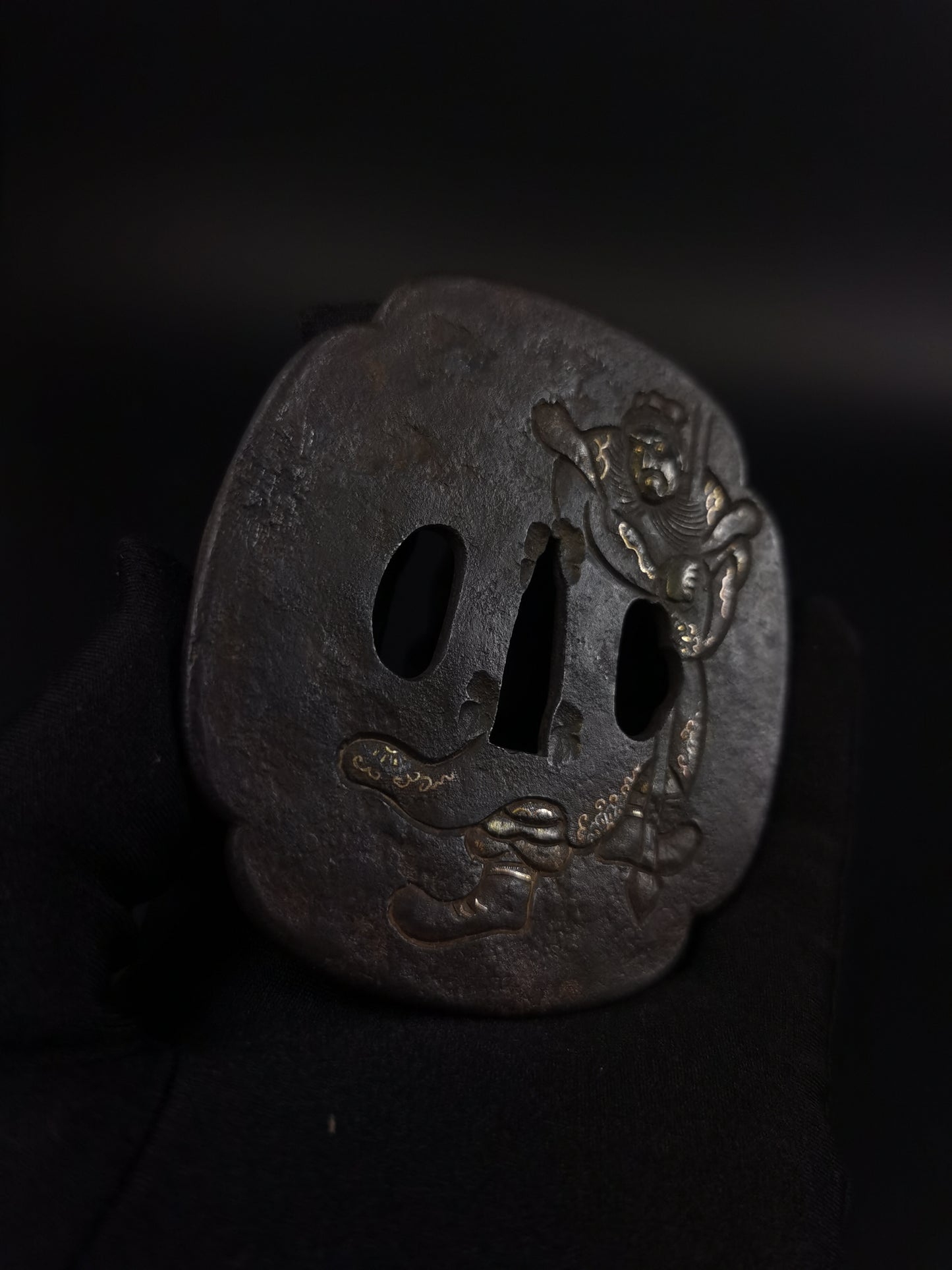 Japanese Zhangfei of the Three Kingdoms Tsuba for Katana and Wakziashi Edo Period Antique A130