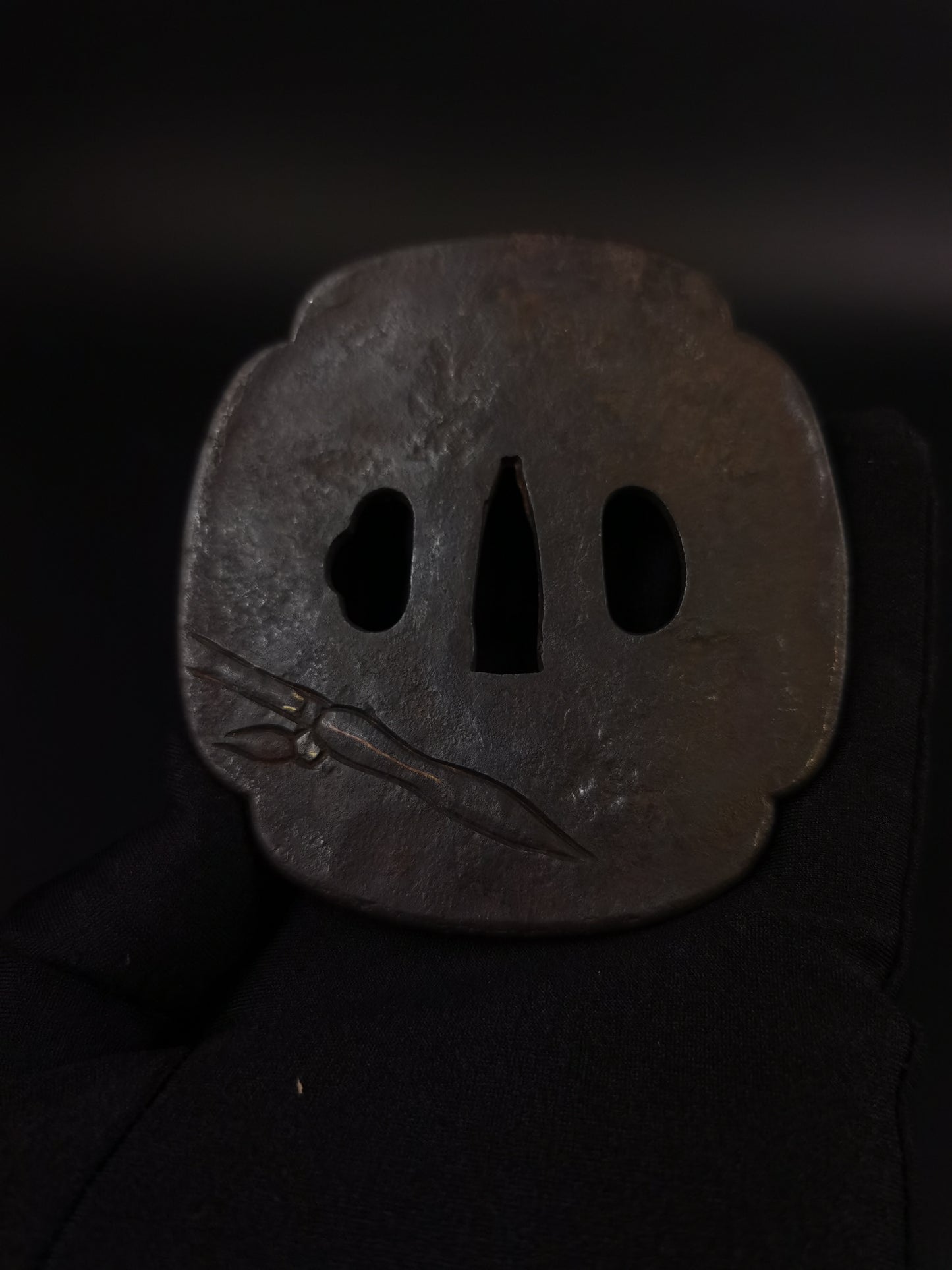 Japanese Zhangfei of the Three Kingdoms Tsuba for Katana and Wakziashi Edo Period Antique A130