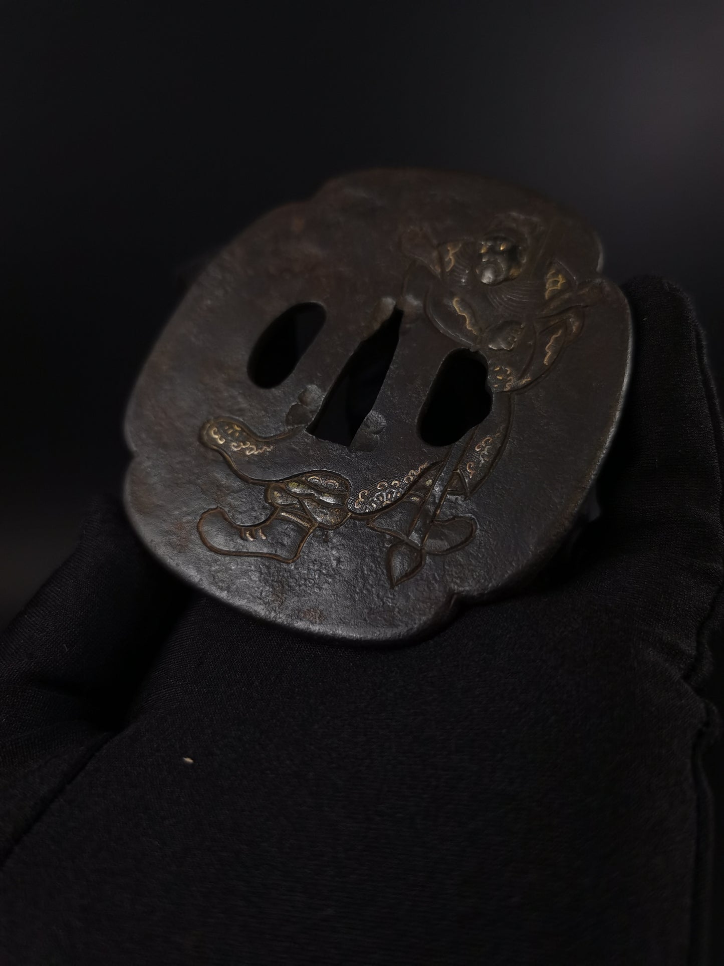 Japanese Zhangfei of the Three Kingdoms Tsuba for Katana and Wakziashi Edo Period Antique A130