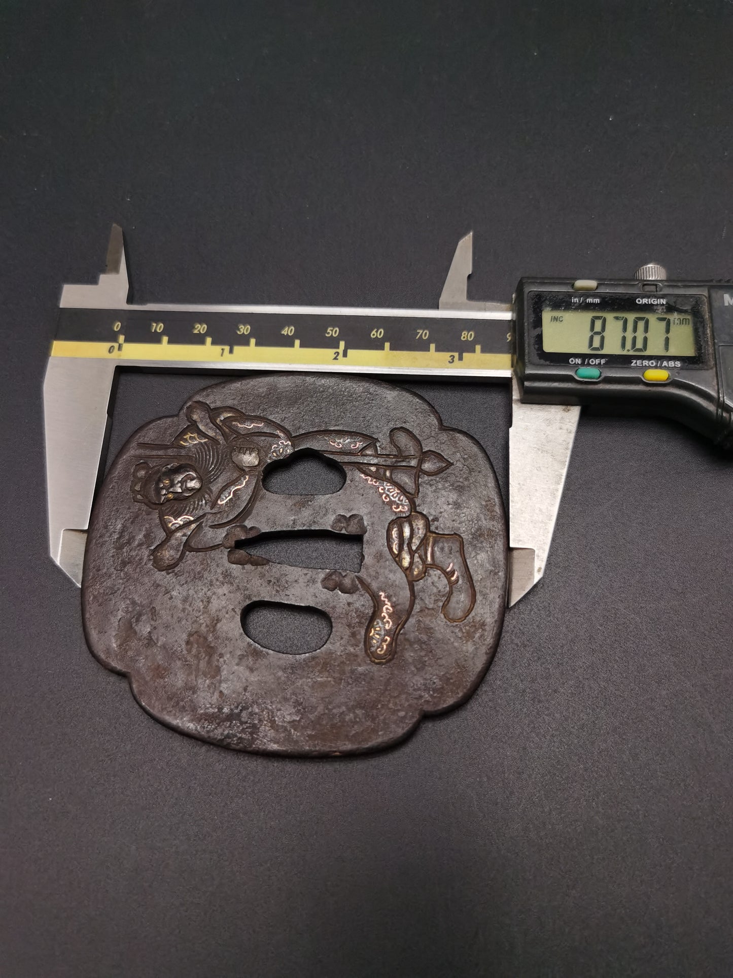 Japanese Zhangfei of the Three Kingdoms Tsuba for Katana and Wakziashi Edo Period Antique A130