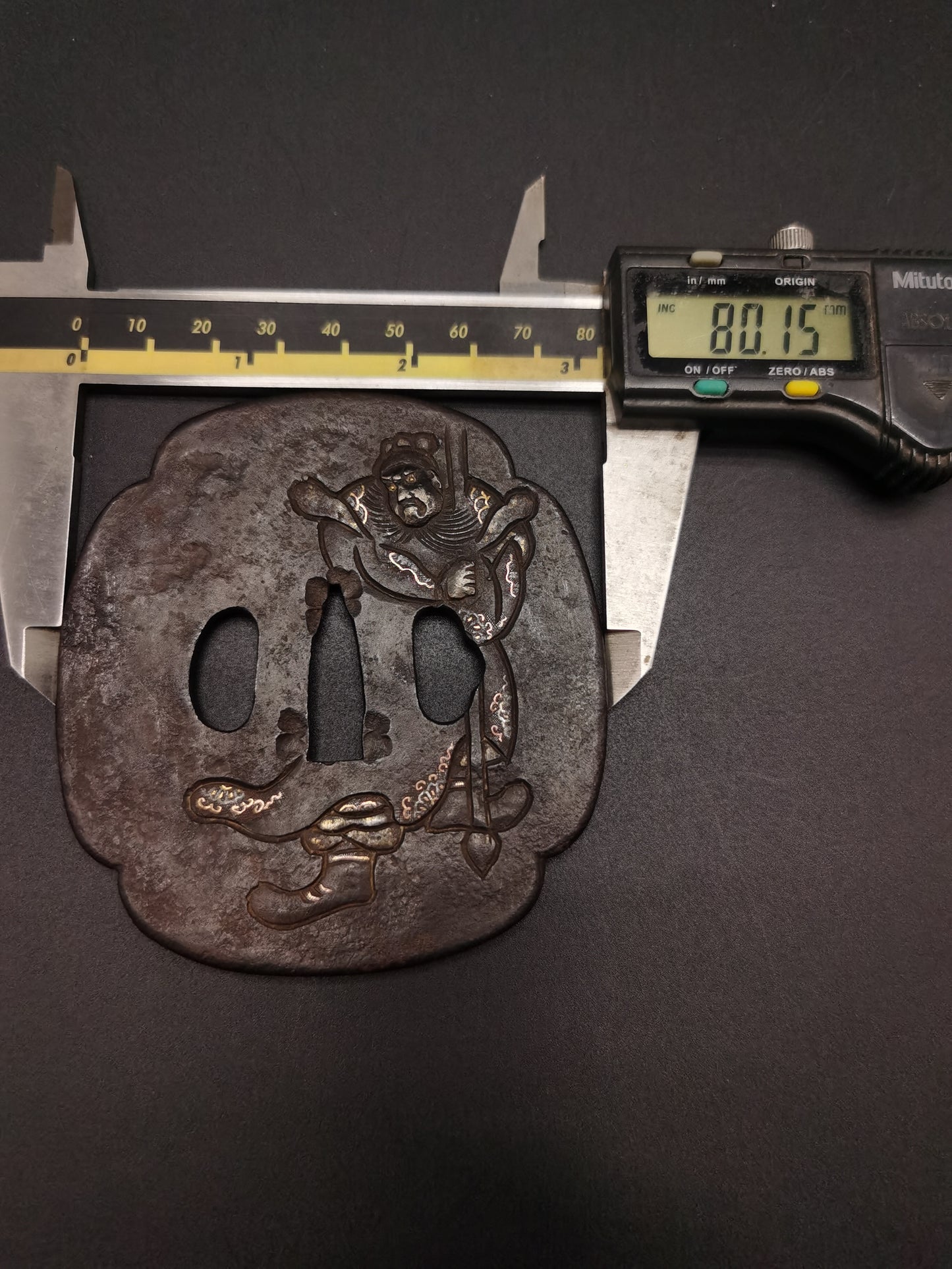 Japanese Zhangfei of the Three Kingdoms Tsuba for Katana and Wakziashi Edo Period Antique A130