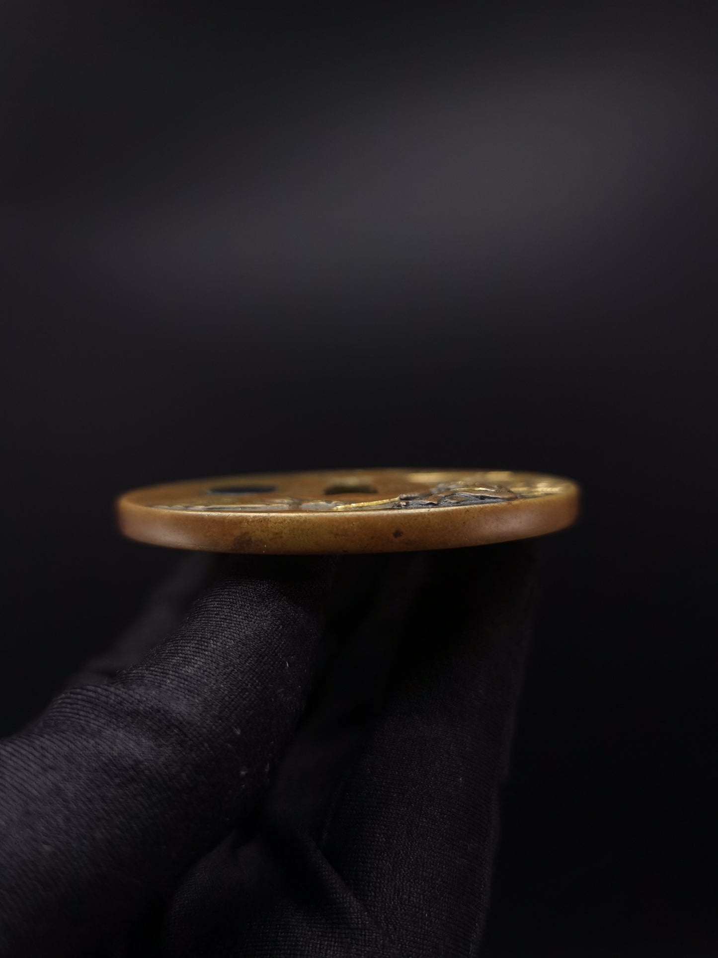 Japanese Immortal Zhong Kui and Little Ghost Tsuba for Wakzaishi Edo Period Antique A136